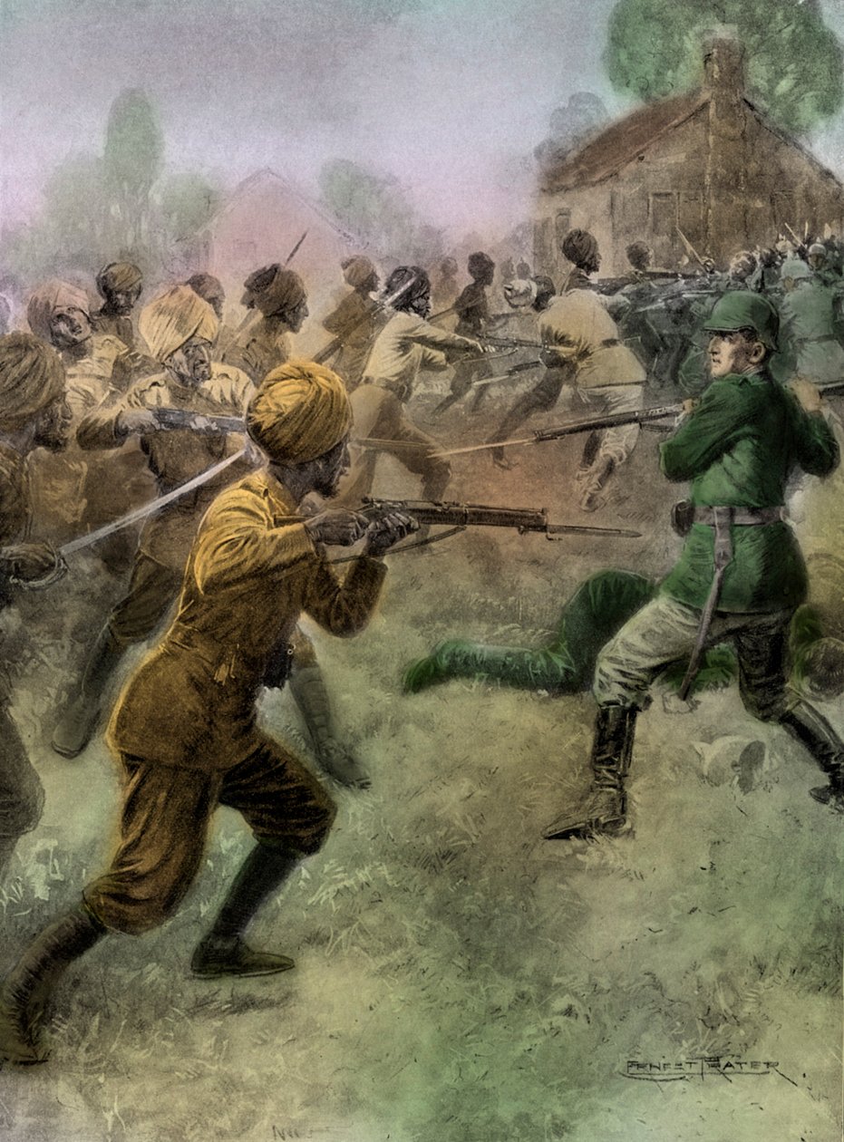 I. világháború - A brit indián hadsereg megtámadja a német katonákat alkotó: Unbekannter Künstler