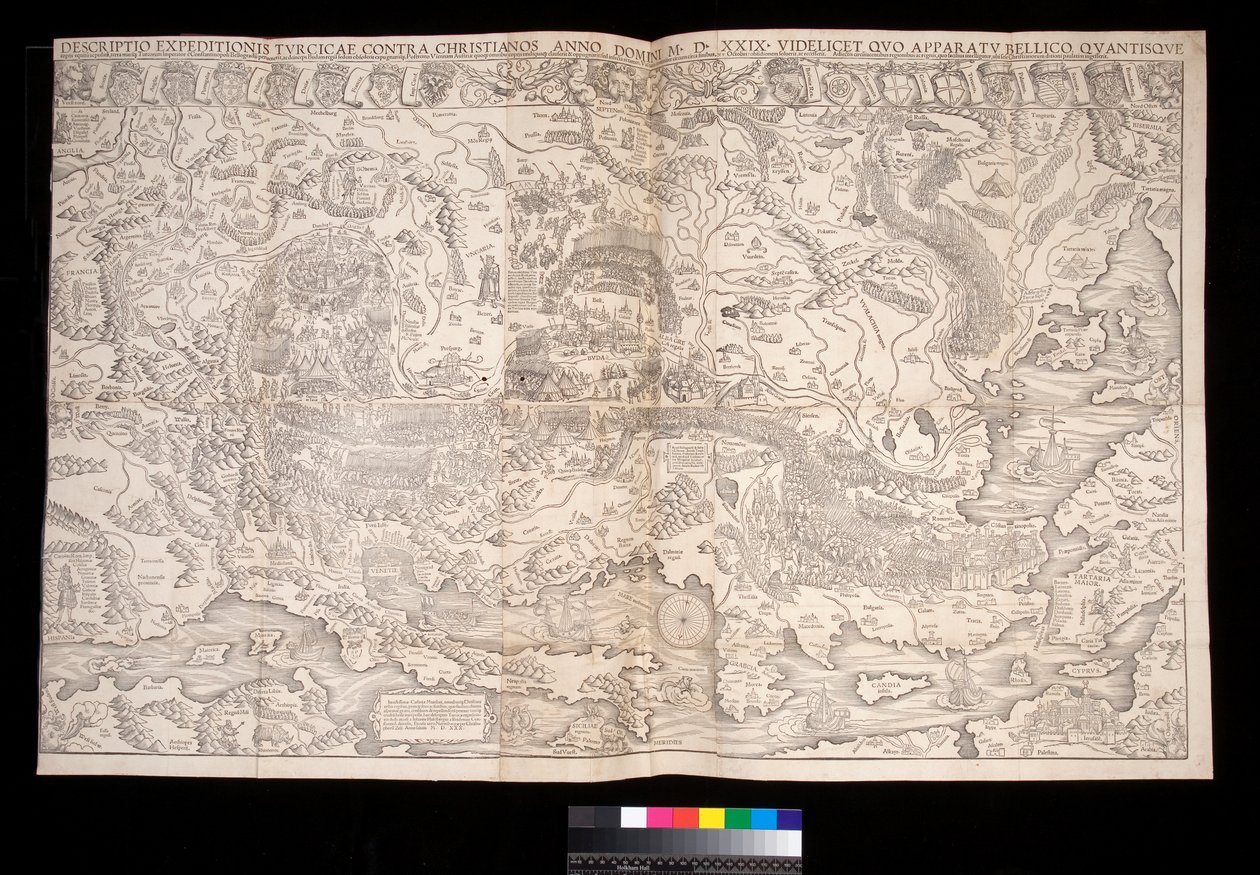Faltérkép az 1529-es török hadjáratról, Johann Haselberg (fl. 1514–37) és Christoph Zell (megh. 1590), Nürnberg alkotó: Unbekannt