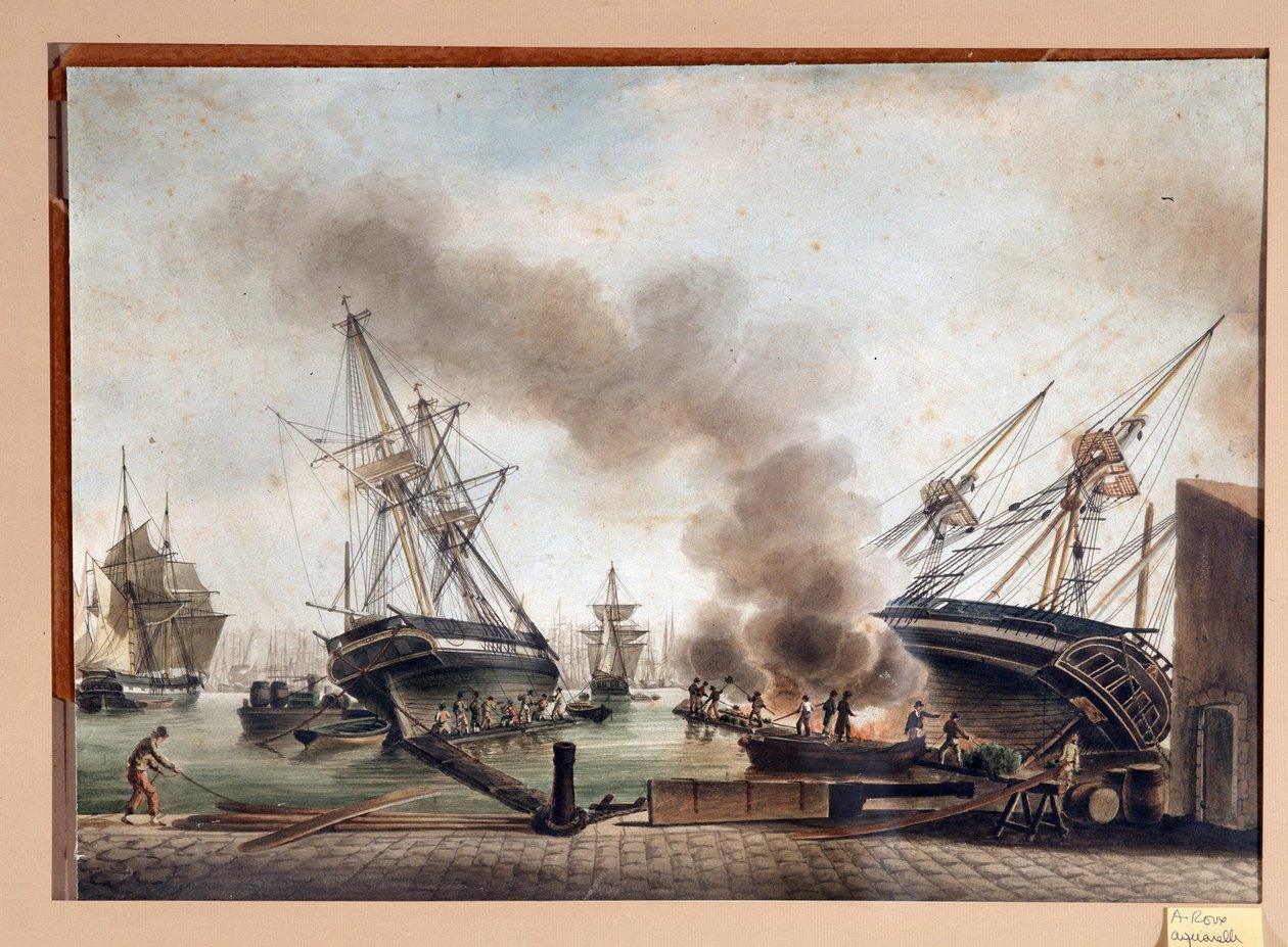 A. Roux akvarellje. 19. század Marseille, Musee du Vieux Marseille alkotó: Unbekannter Künstler