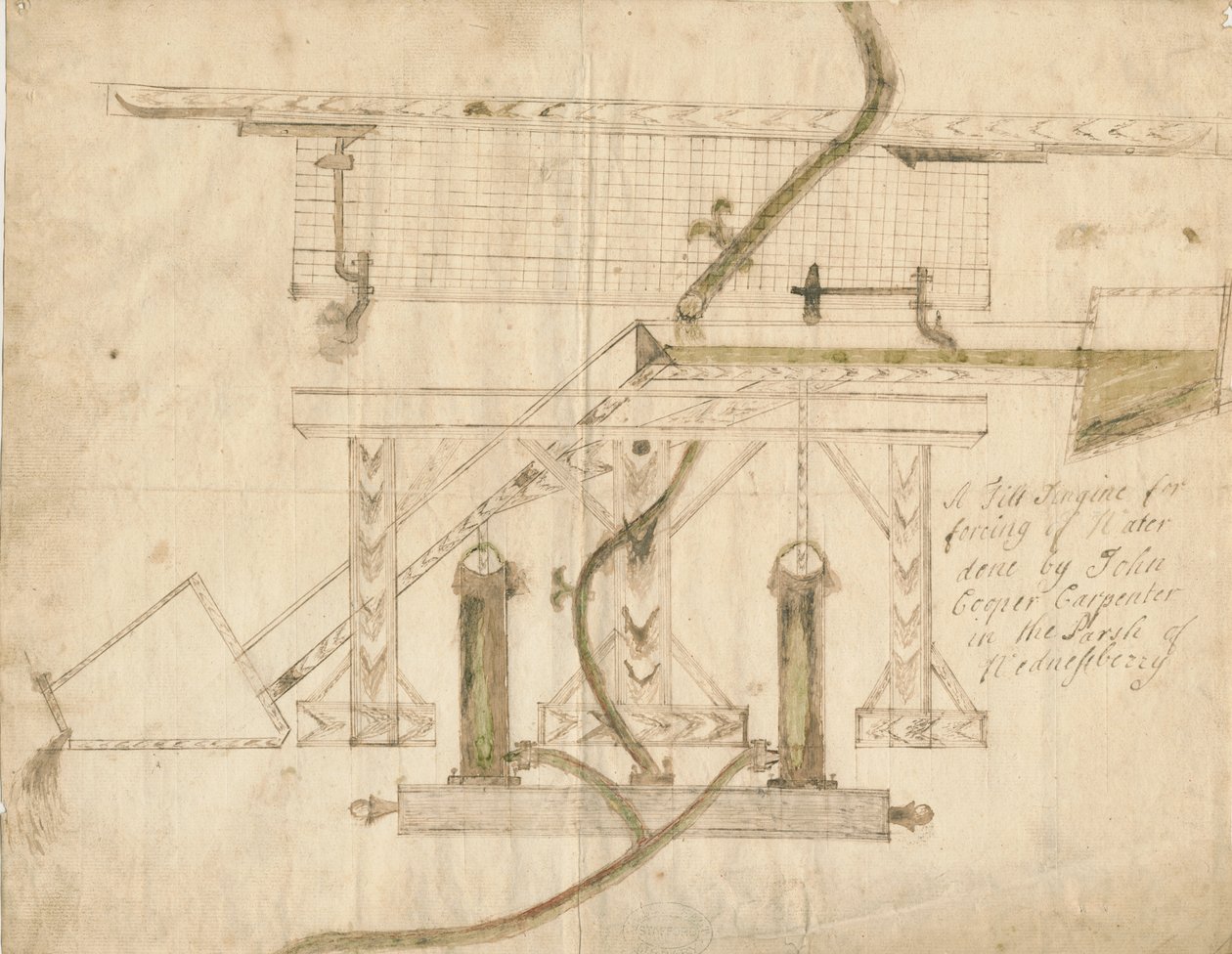 Wednesbury – A Tilt Engine: toll- és tusrajz, nd [c 1710] alkotó: Unbekannt