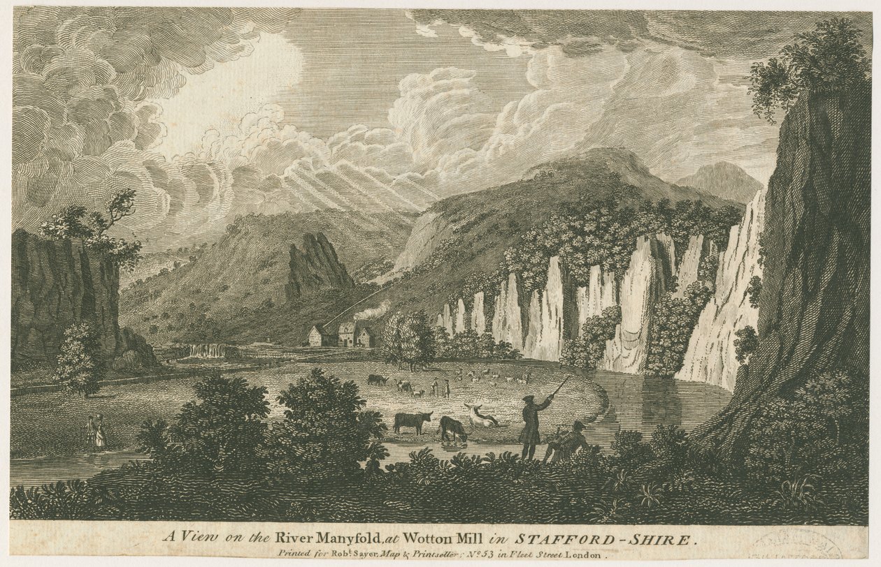 Wetton – Manifold Valley: rézkarc, és [19. század] alkotó: Unbekannt