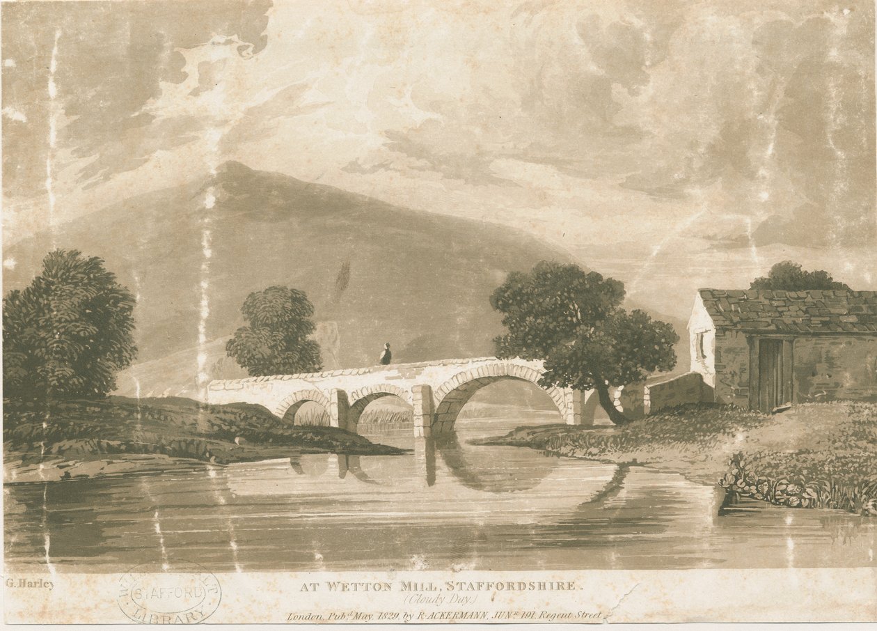 Wetton Mill: akvatinta metszet, nd [c 1829] alkotó: Unbekannt