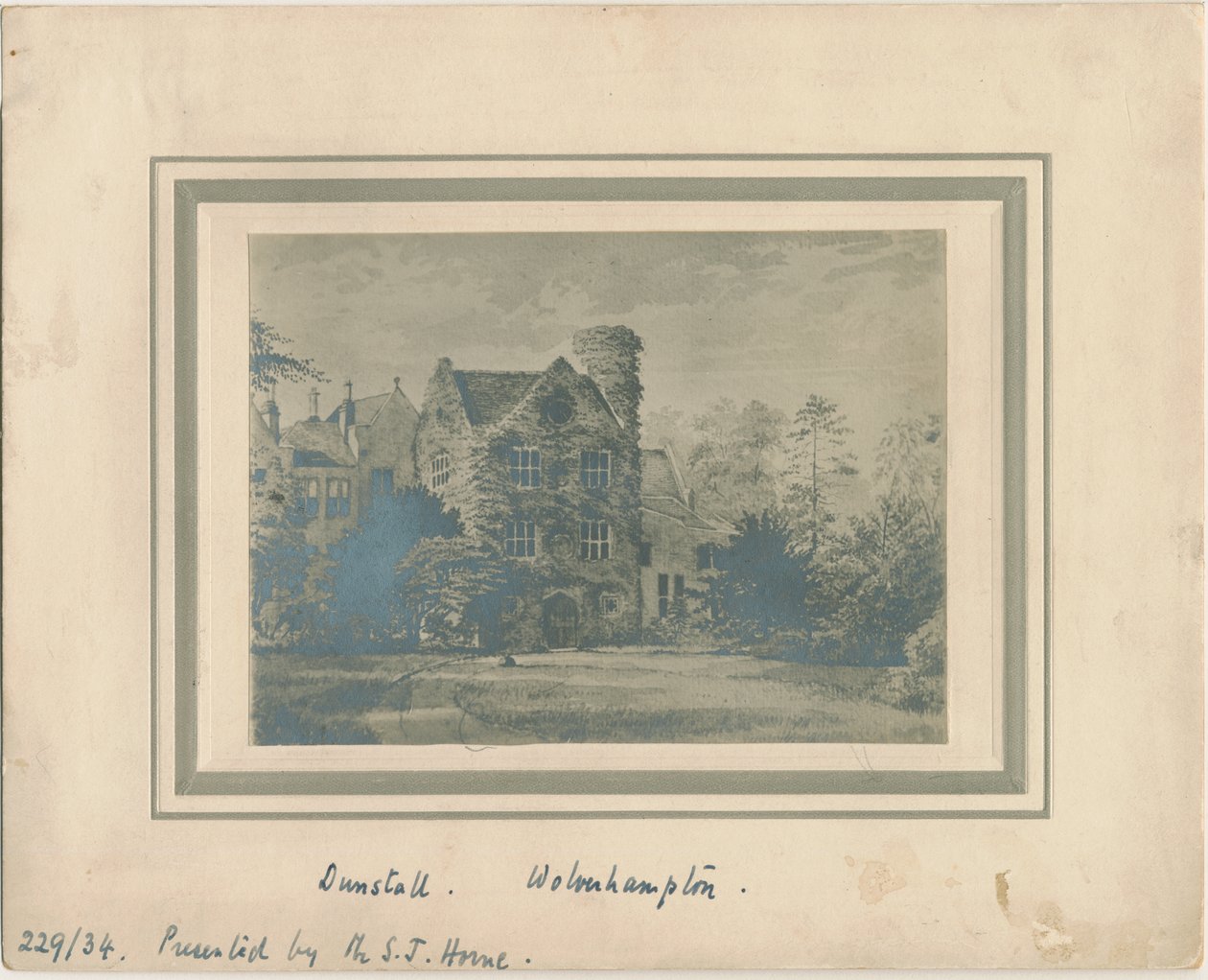 Wolverhampton – Dunstall Hall: fénykép egy vízfestményről, nd [c 1860] alkotó: Unbekannt