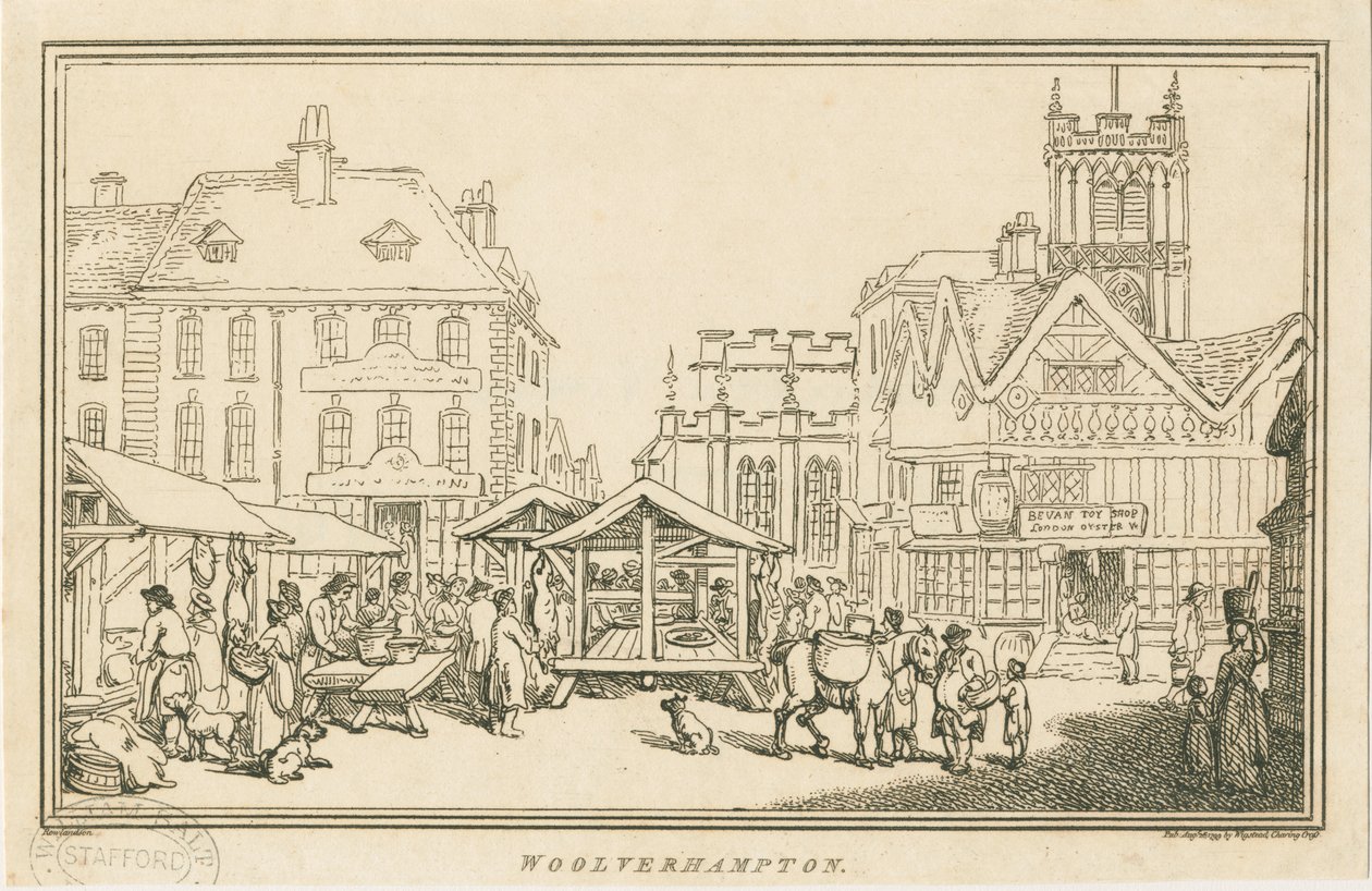 Wolverhampton – Market Place: rézkarc, nd [c 1799] alkotó: Unbekannt