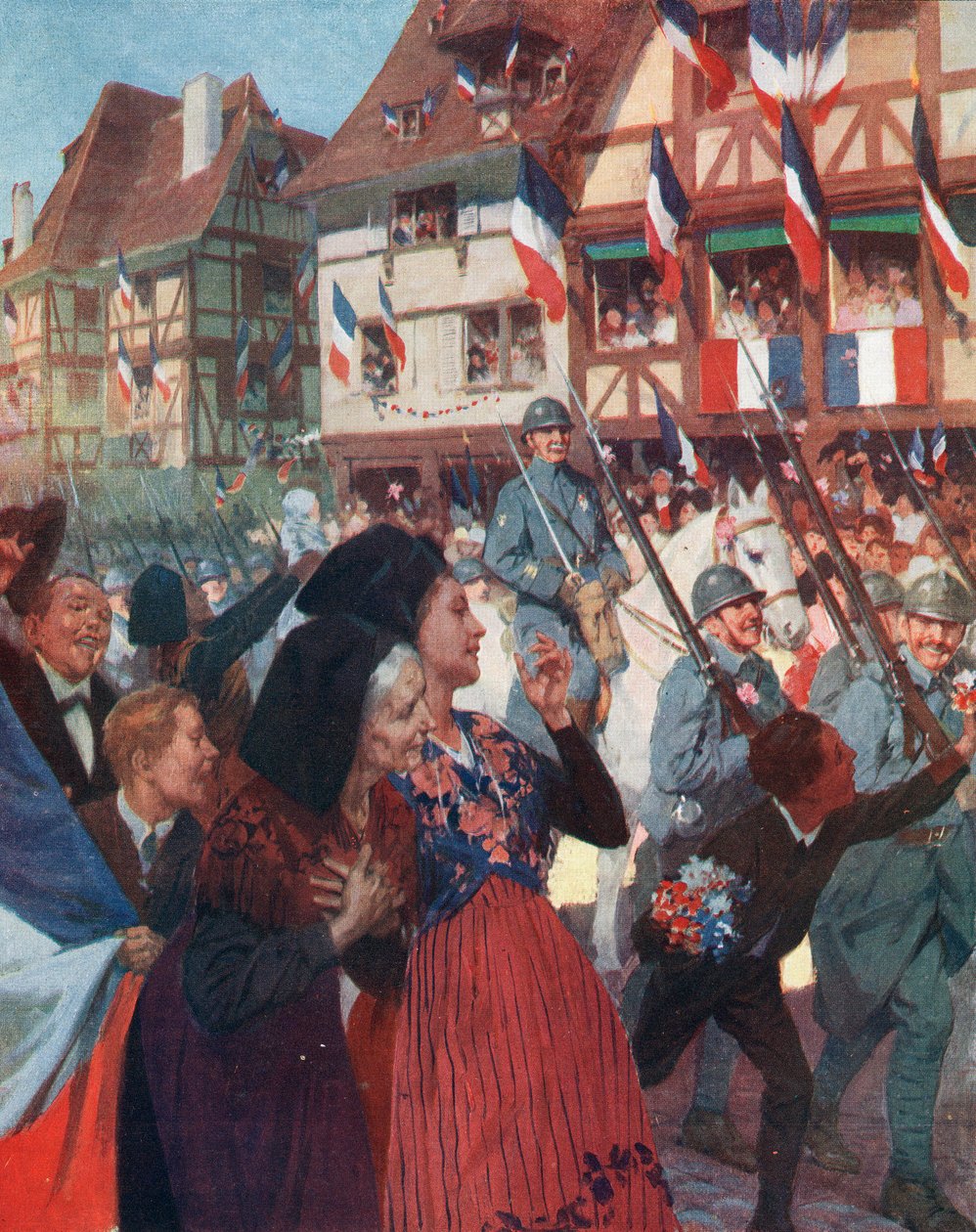 I. világháború: a francia hadsereg bevonulása Elzászba alkotó: Unbekannter Künstler