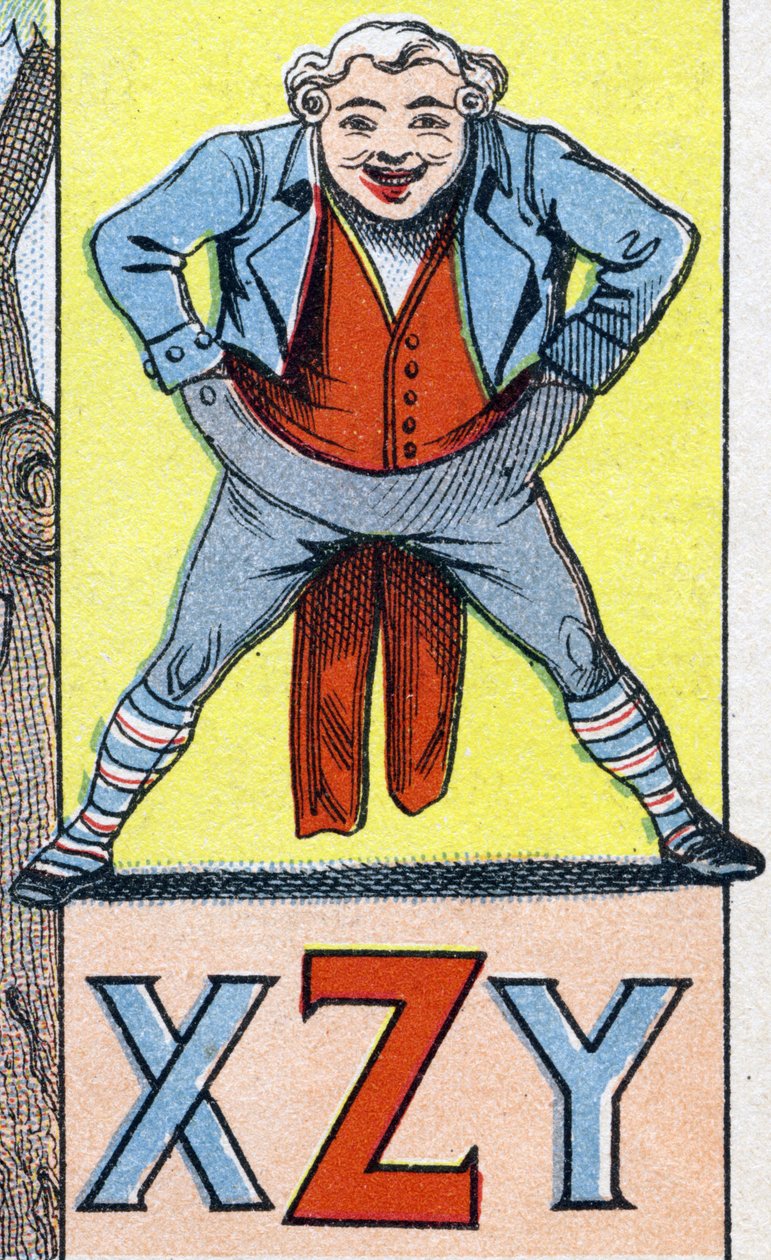 XZY betűk. Gravírozás "ABC Les Images en Alphabet"-ben. Epinális képalkotás. Pellerin és Cie, nyomdász-kiadó, Epinal, 19. század vége, 1890 körül. 10 oldal. Mérete: 19,5 x 13,5 cm alkotó: Unbekannt