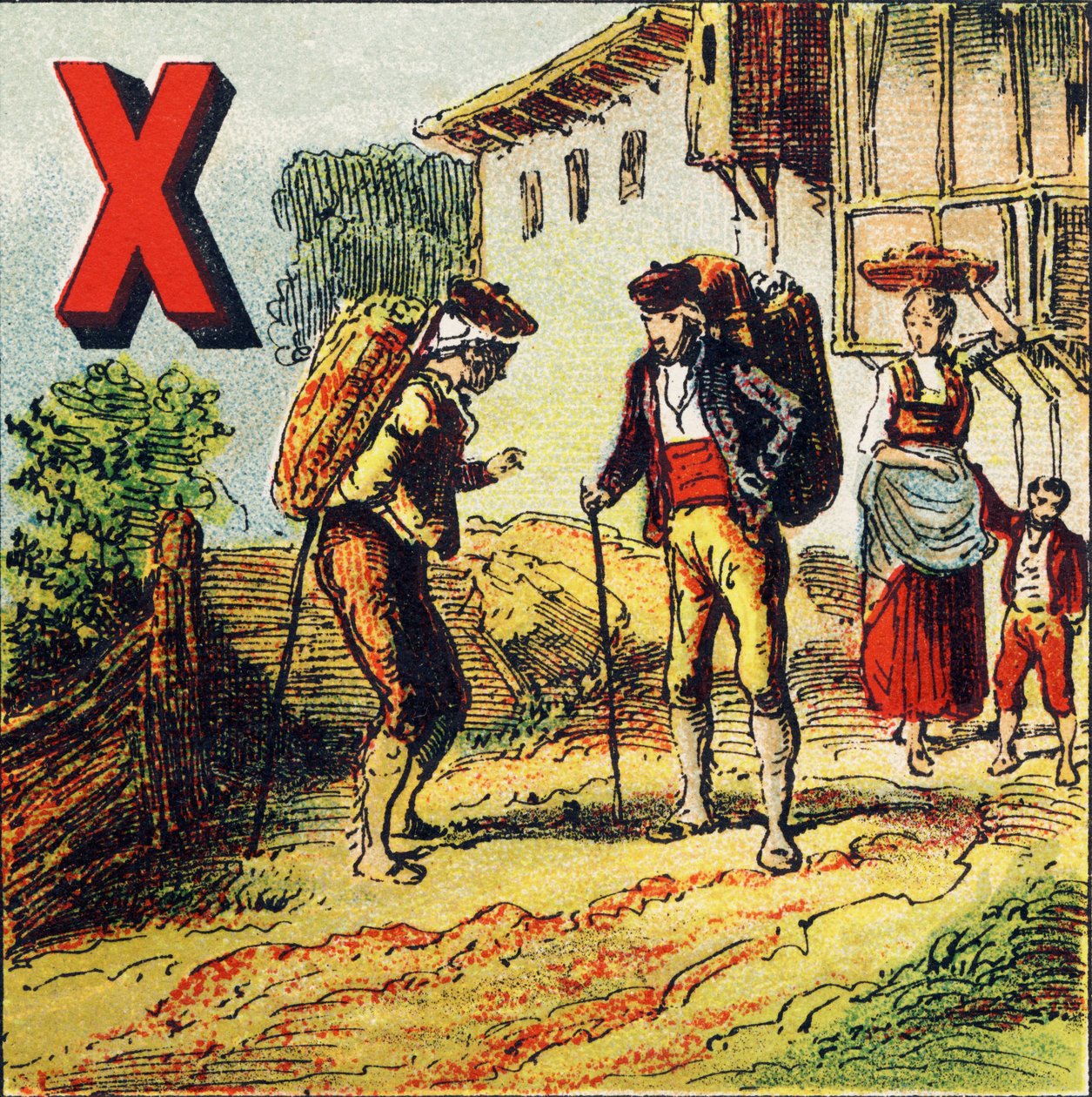 X: Sherry. Boráról híres spanyol város – Földrajzi ábécéből kivont metszet. Guerin-Muller et Cie, kiadók, Párizs alkotó: Unbekannt