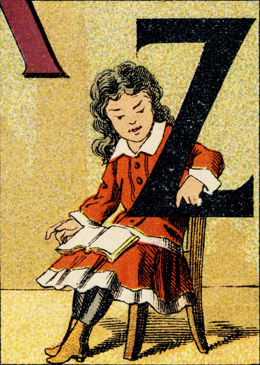 Z - Az ABCD-ből vett metszet kislányokról. Pellerin & Cie, nyomda-kiadó, Epinal, 1890 körül. Serie A. Méretek: 19 x 13,5 cm. alkotó: Unbekannt