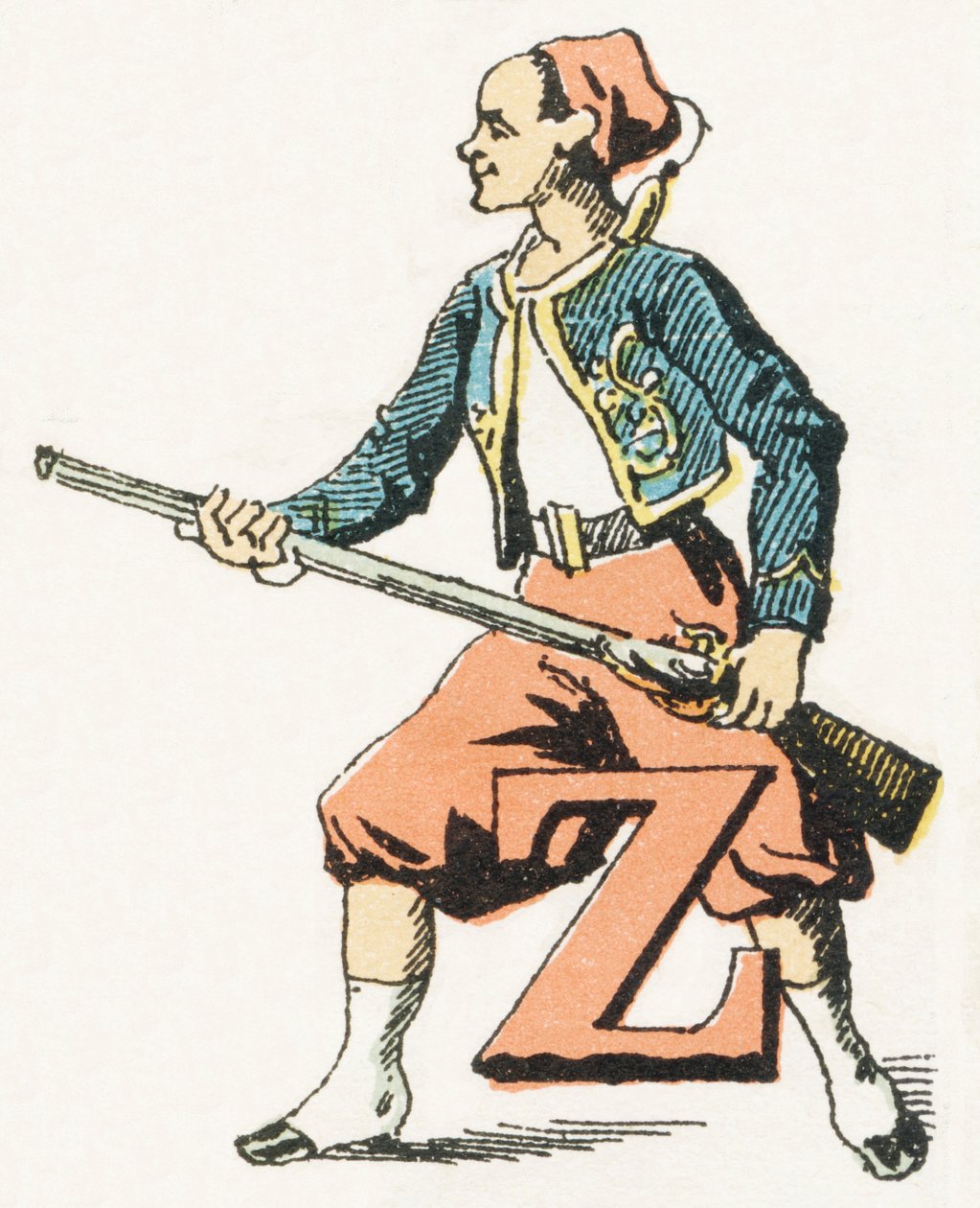 Z - Zouave - Gyermeki ábécé, Gordinne 1920 kiadás (metszet) alkotó: Unbekannt