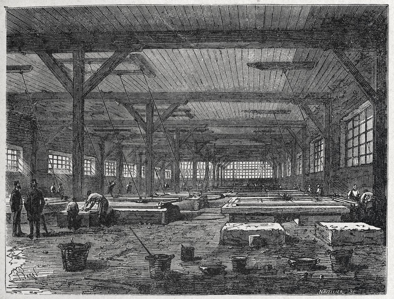 üveggyár : tükörgyártás, 1880 körül (metszet) alkotó: Unbekannter Künstler