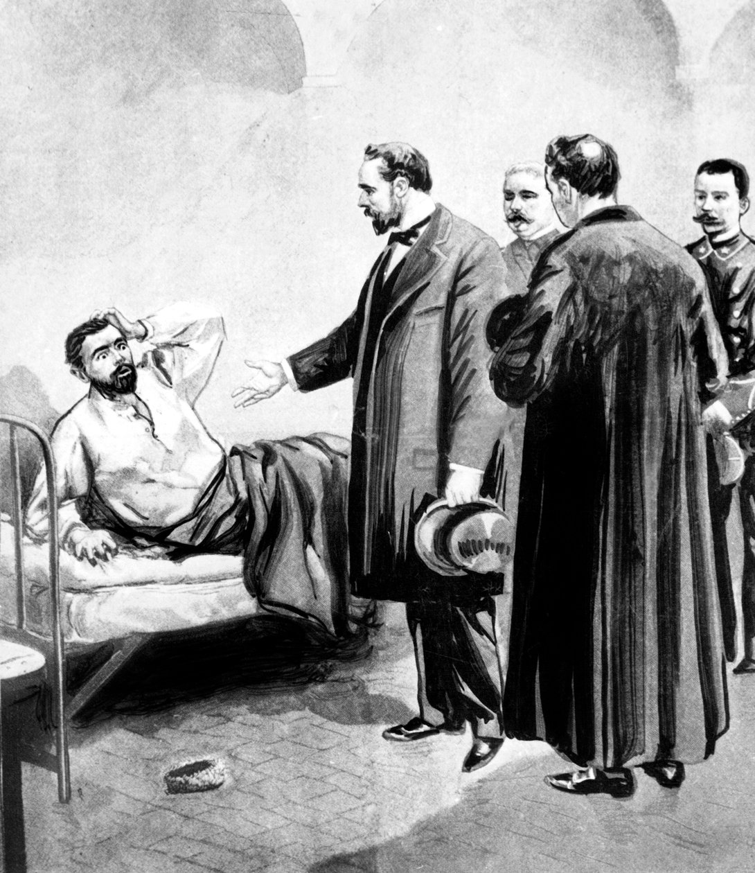 a Vacher-ügy Franciaországban a 19. század végén, az első sorozatgyilkosok egyike, itt ébredt fel Joseph Vacher a börtönben kivégzésének reggelén december 31-én alkotó: Unbekannt