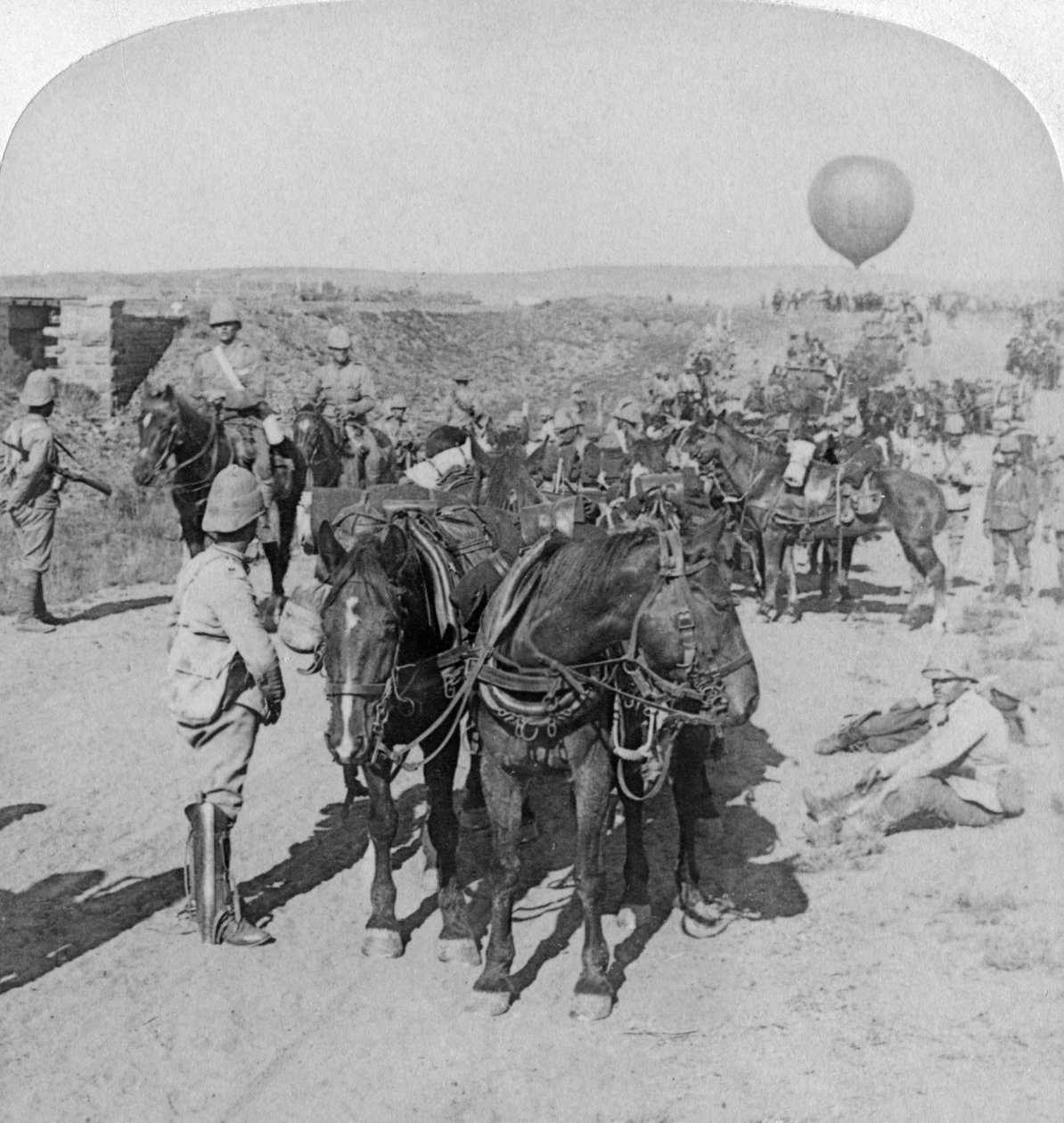 84. Battery and Balloon Corps, Boer War, Dél-Afrika, 1901. alkotó: Underwood and Underwood