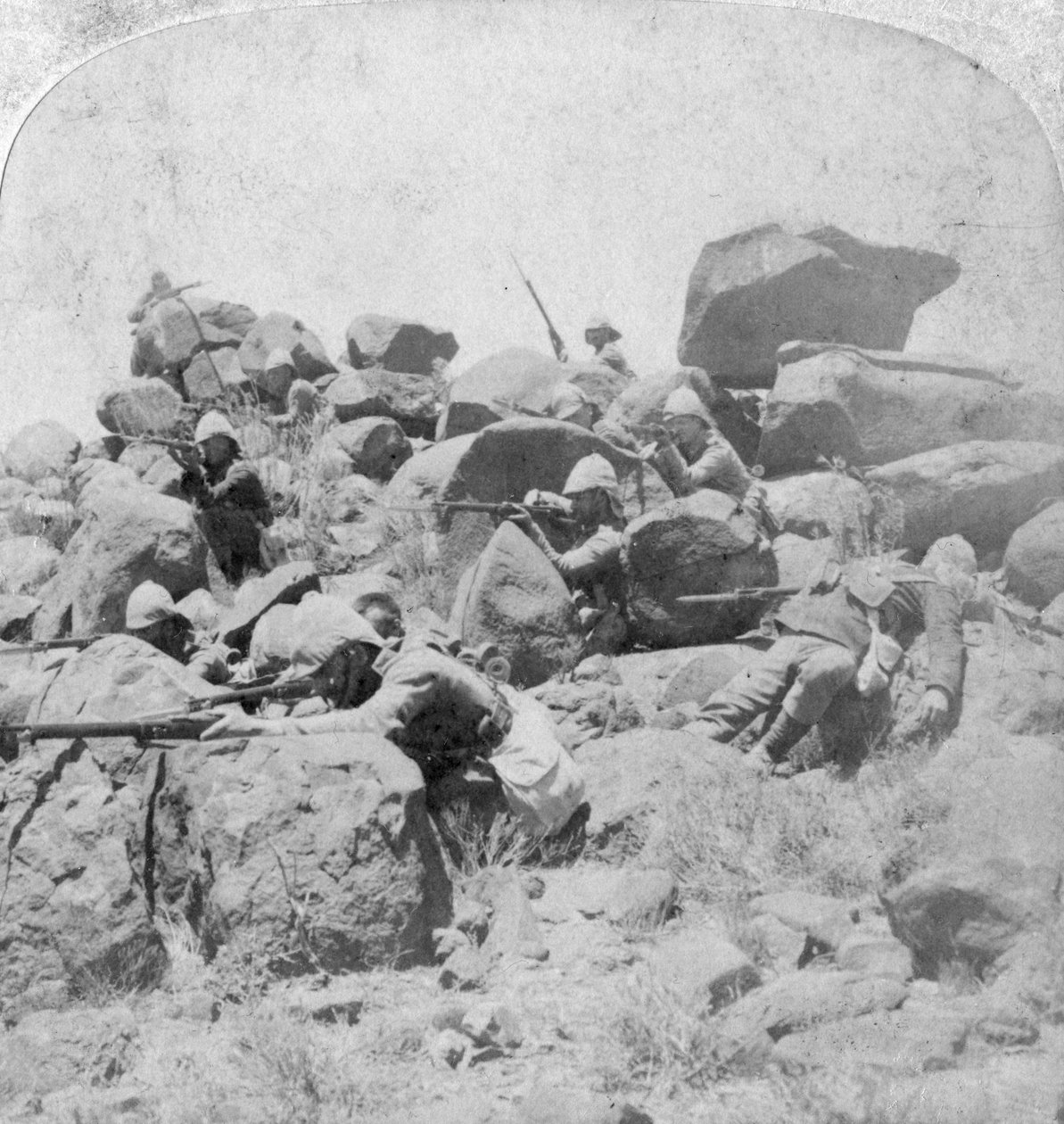 Kétségbeesett állás a Modder folyónál, Dél-Afrika, 2. búr háború, 1899. december 18. alkotó: Underwood and Underwood