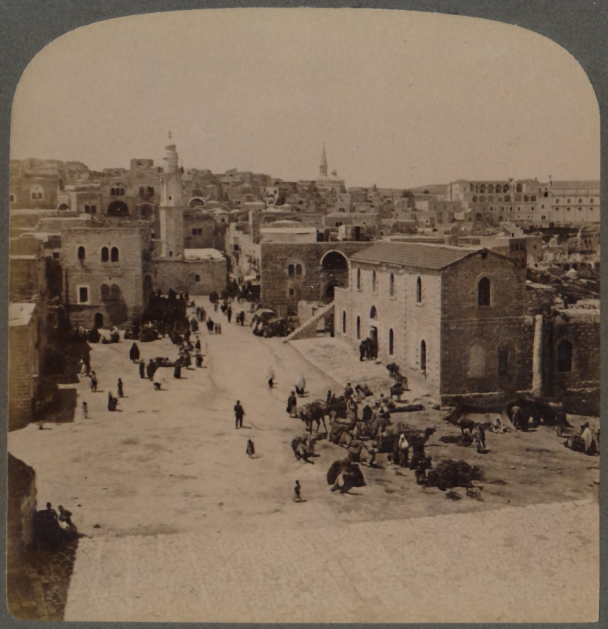 Júdeai Betlehem, Jézus szülőhelye, Palesztina, 1896. alkotó: Underwood and Underwood