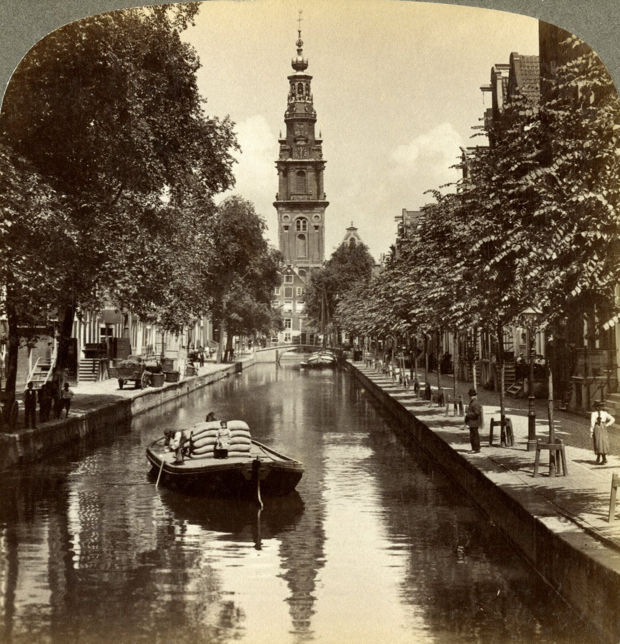 Canal, Amszterdam, Hollandia. alkotó: Underwood and Underwood