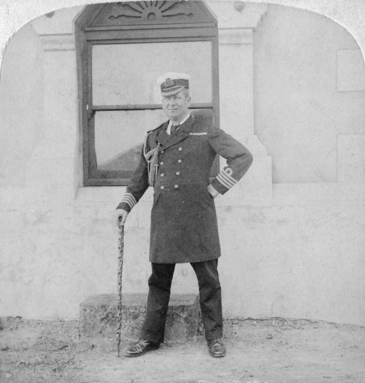 Sir Edward Chichester kapitány, brit haditengerészeti tiszt, Fokváros, Dél-Afrika, 1900. alkotó: Underwood and Underwood