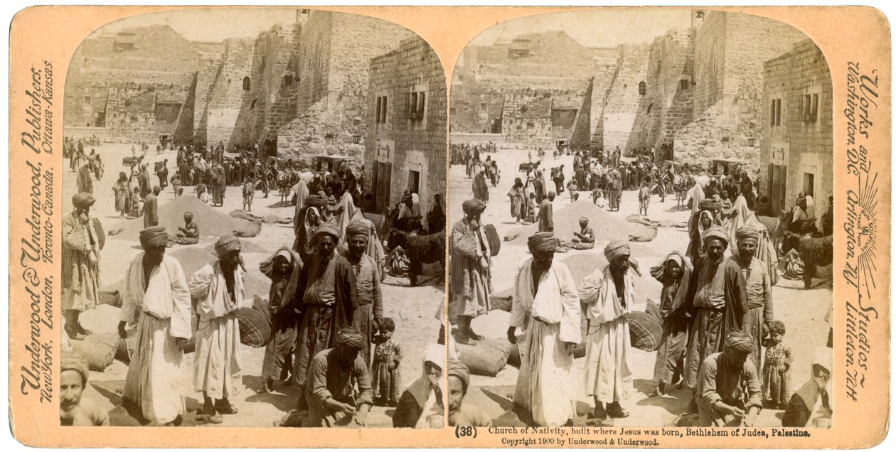 A Születés temploma, Jézus születésének helyén épült, Betlehem, Palesztina, 1900. alkotó: Underwood and Underwood