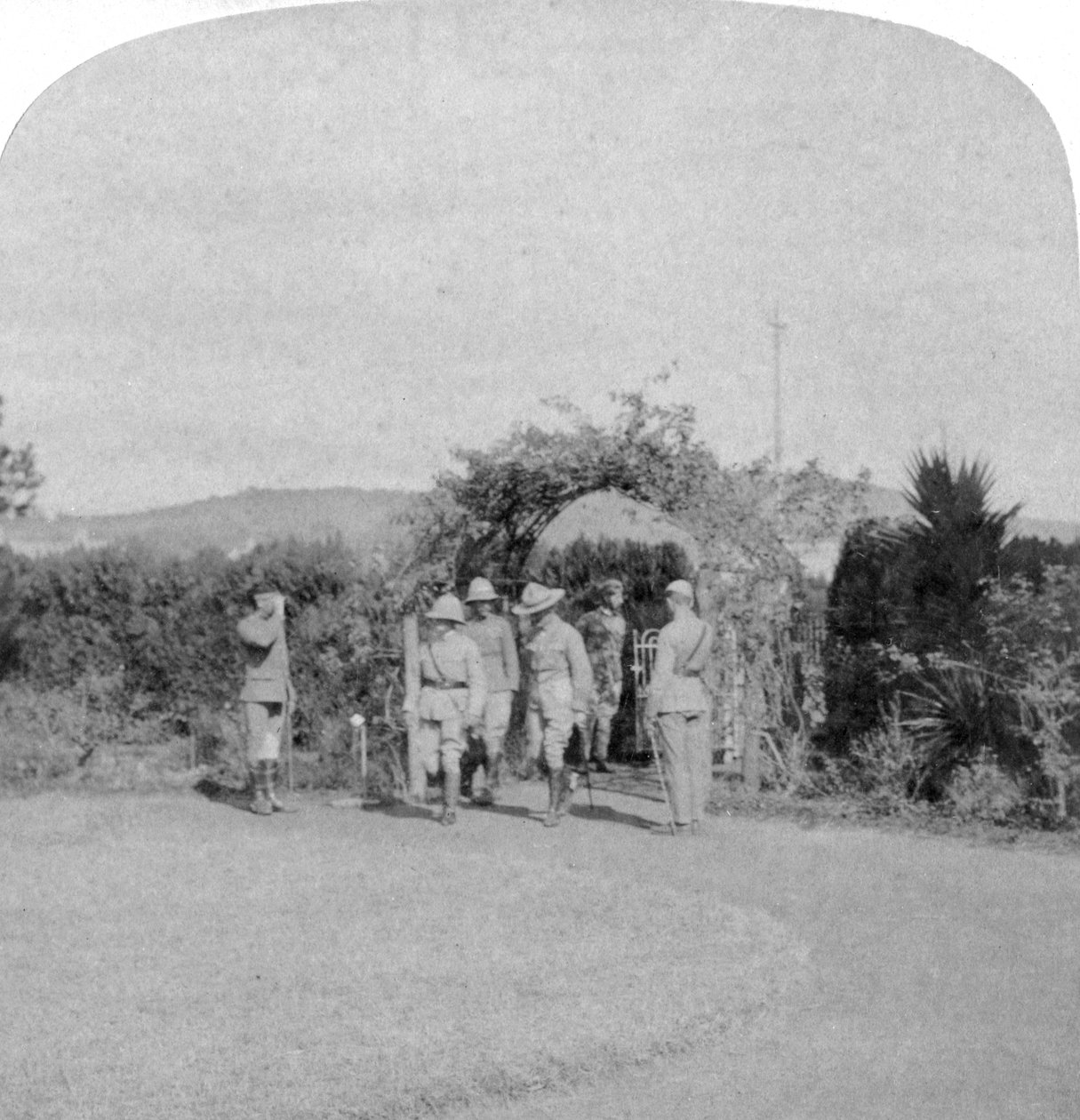 Lord Roberts tábornagy és Baden-Powell vezérőrnagy, Pretoria, Dél-Afrika, 1901. alkotó: Underwood and Underwood
