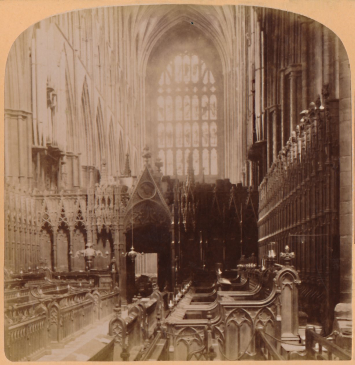 A Westminster Abbey belseje, London, Anglia, 1896. alkotó: Underwood and Underwood
