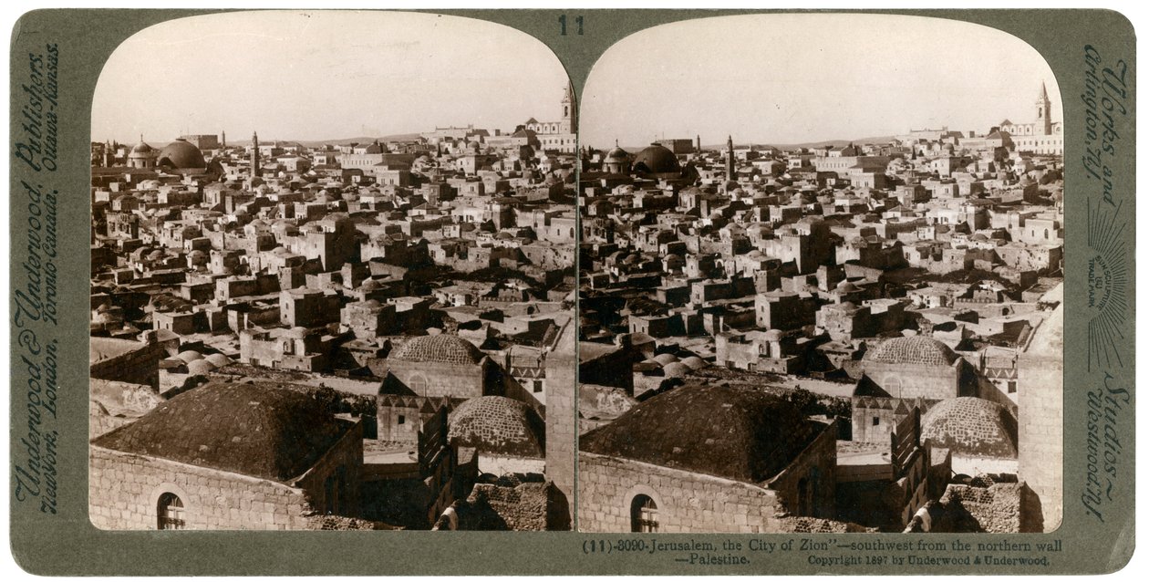 Jeruzsálem, az északi falról nézve, Palesztina, 1897. alkotó: Underwood and Underwood