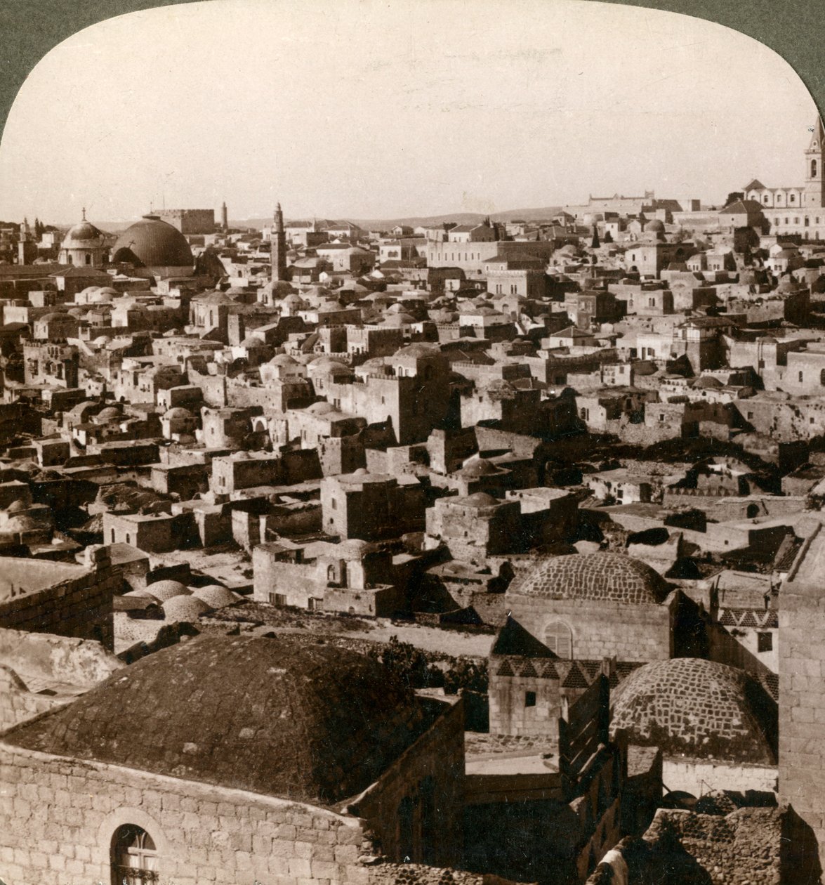 Jeruzsálem, az északi falról nézve, Palesztina, 1897. alkotó: Underwood and Underwood