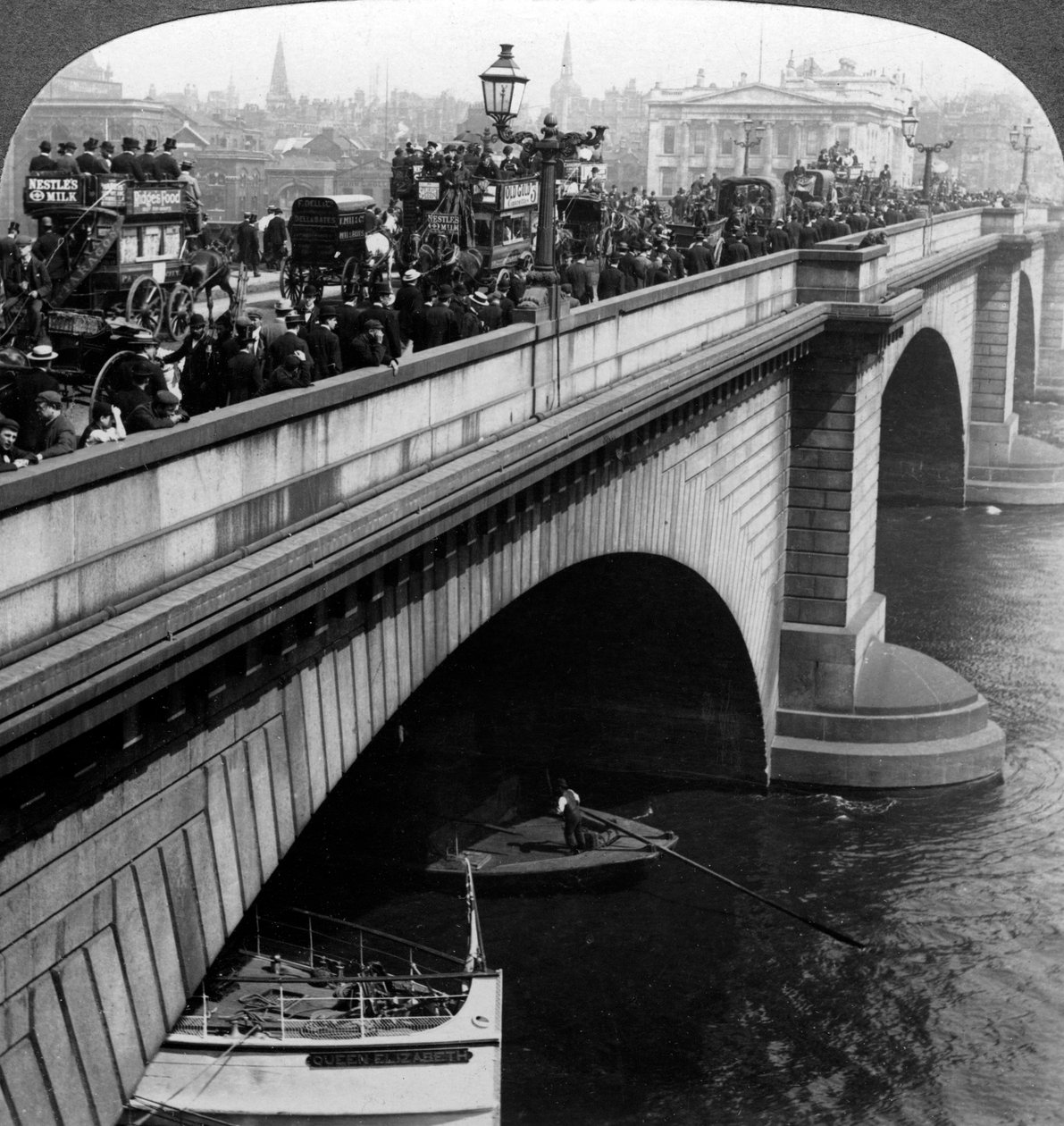 London Bridge, London, 19. század vége. alkotó: Underwood and Underwood