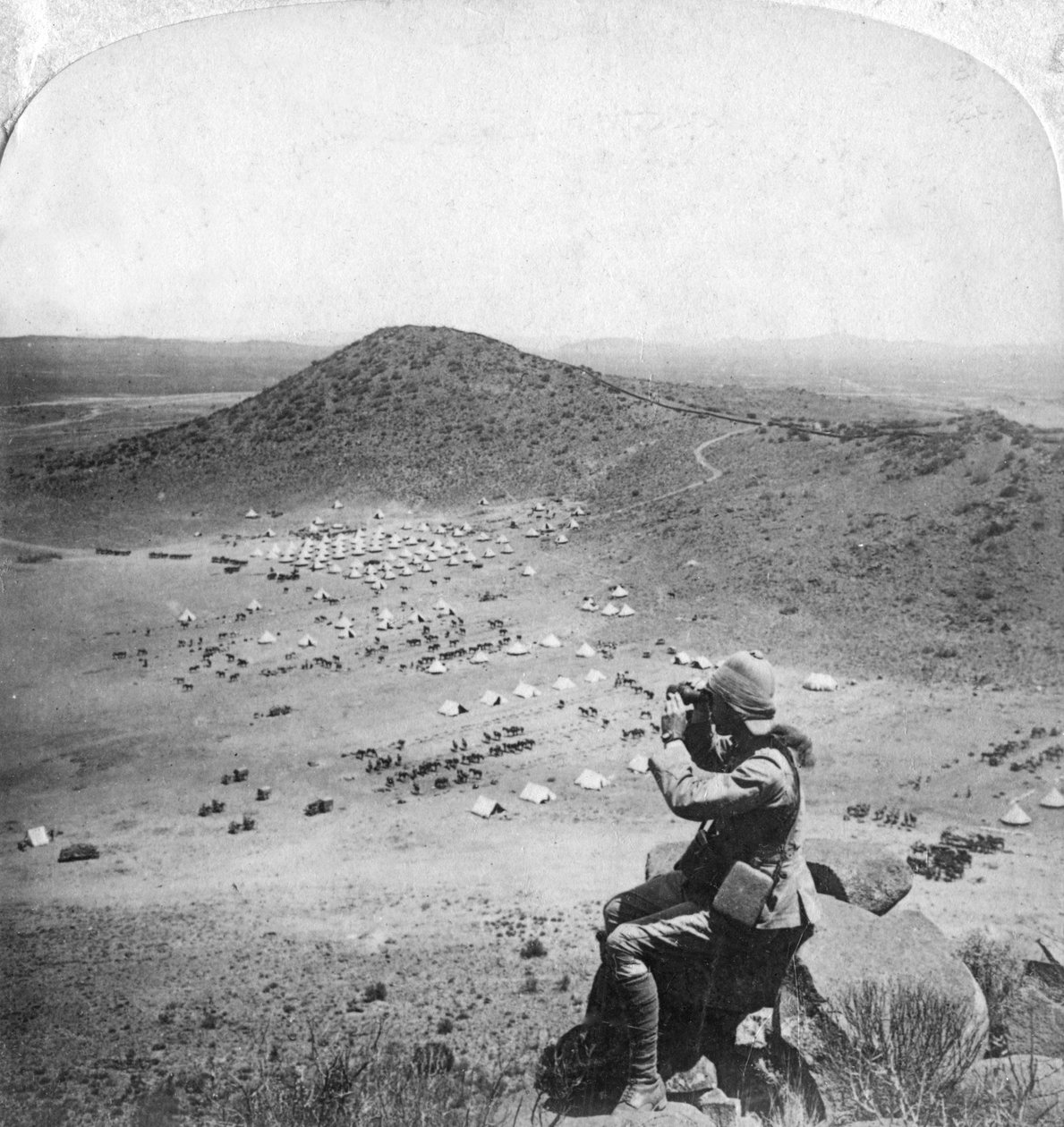 Betekintés az Orange Free State-be, búr háború, Dél-Afrika, 1900. alkotó: Underwood and Underwood