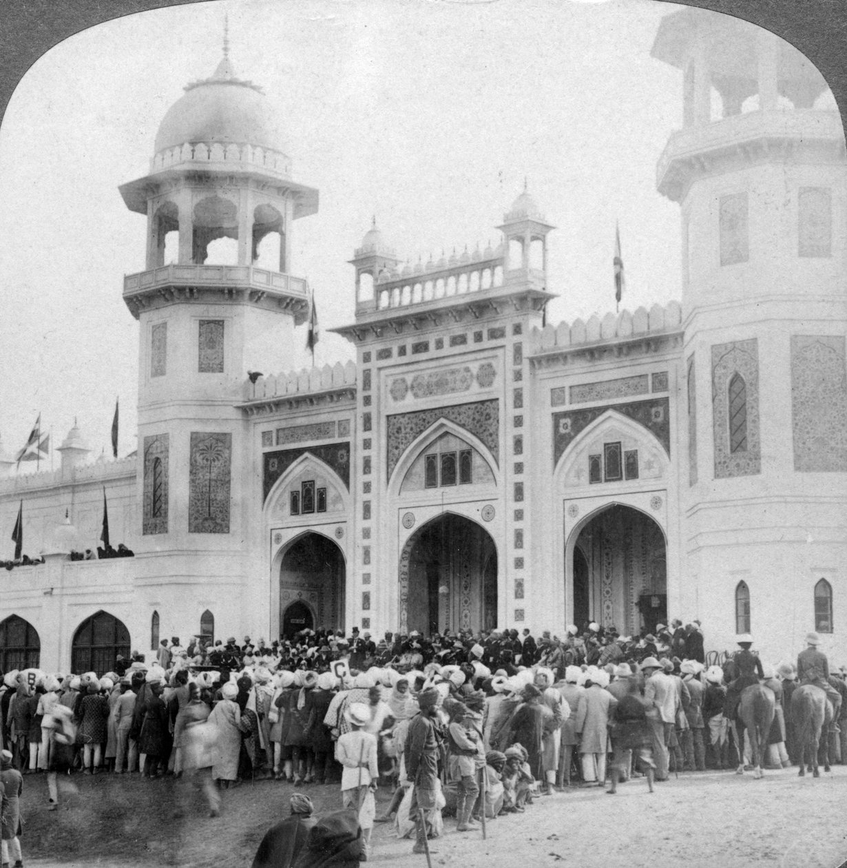Lord Curzon megnyitja az indiai művészeti kiállítást, Delhi, India, 1903. alkotó: Underwood and Underwood