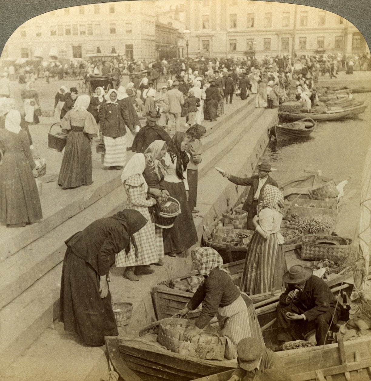 Piaci hajók, Helsinki, Finnország. alkotó: Underwood and Underwood