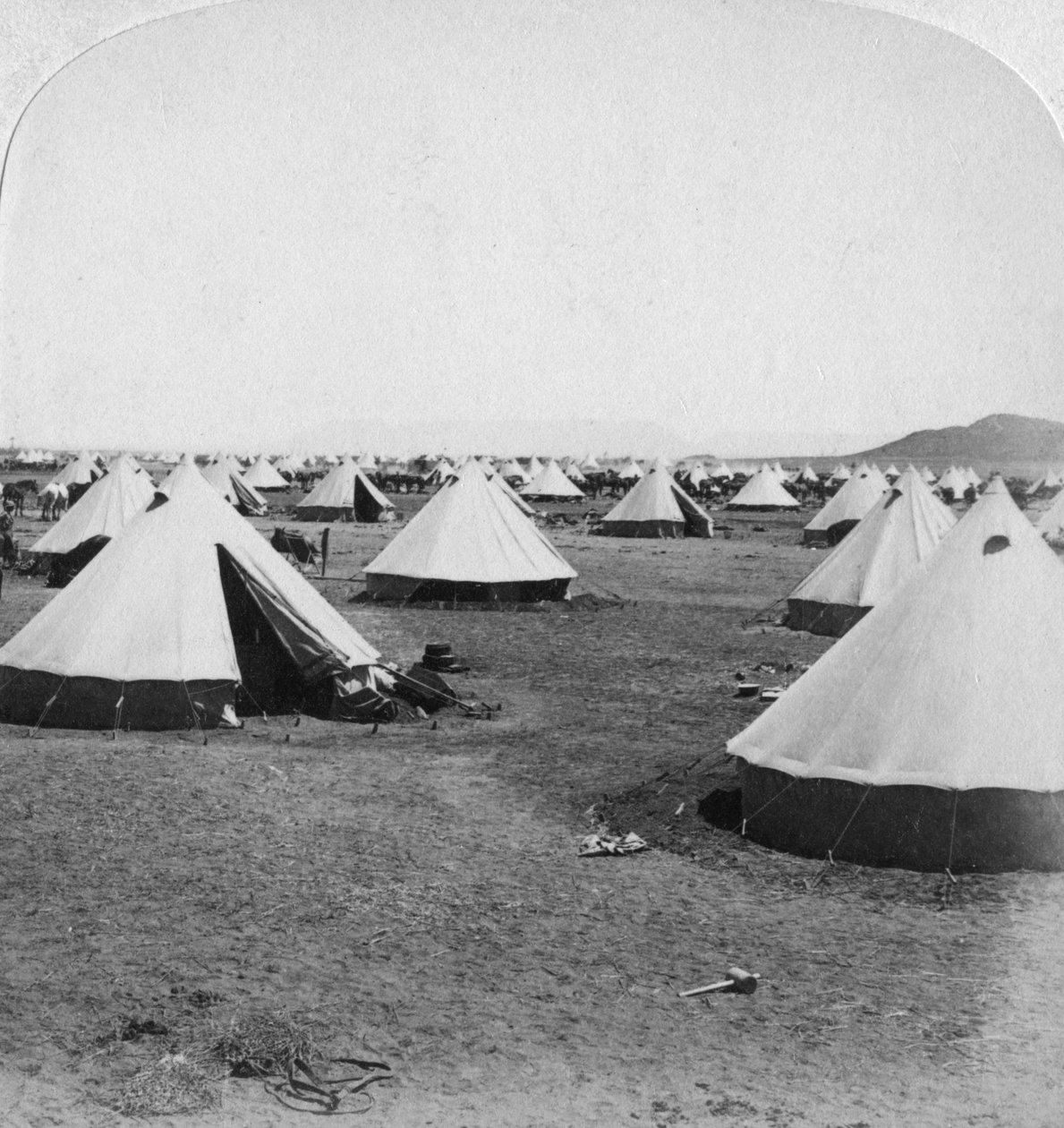 Katonai tábor De Aar-ban, Dél-Afrika, búr háború, 1900. alkotó: Underwood and Underwood