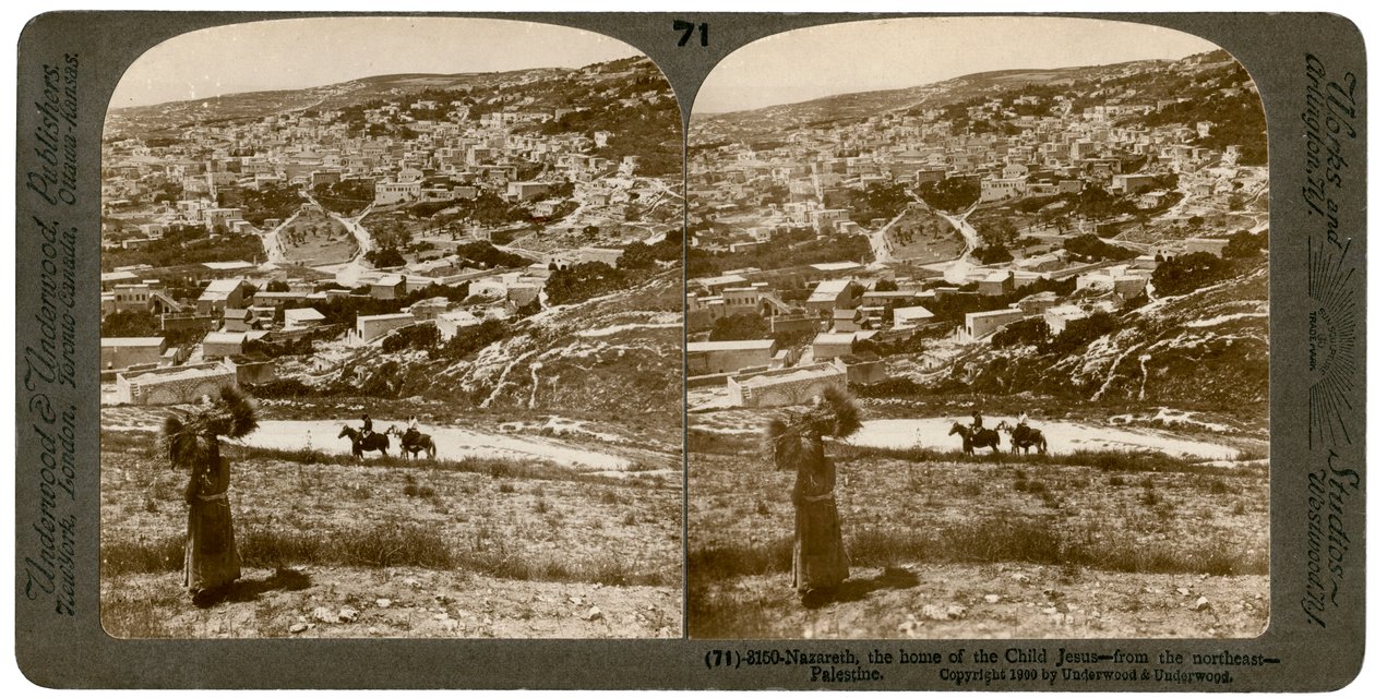 Názáret, északkelet felől nézve, Palesztina, 1900. alkotó: Underwood and Underwood