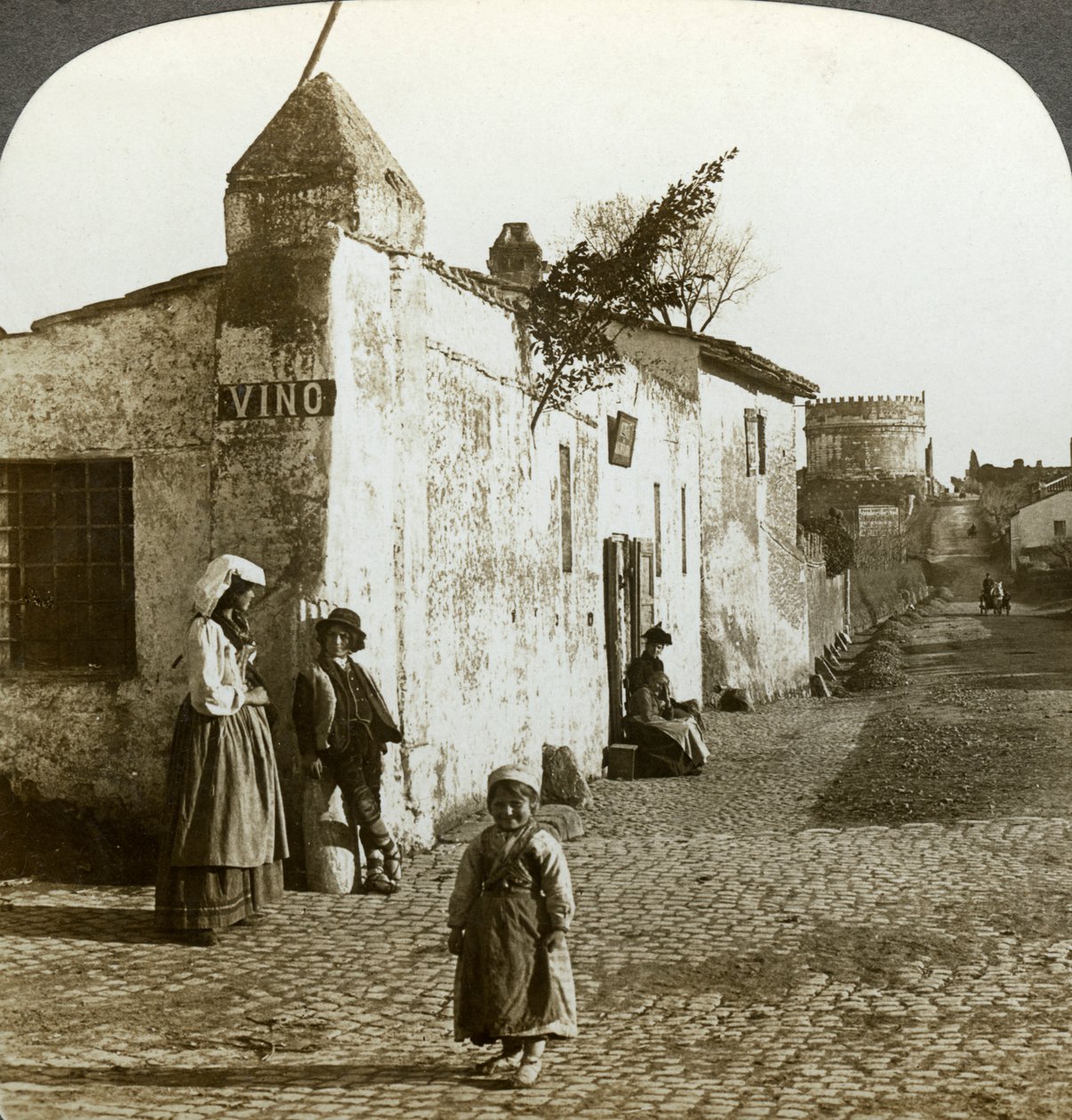 Jelenet az Appian úton, Róma, Olaszország alkotó: Underwood and Underwood