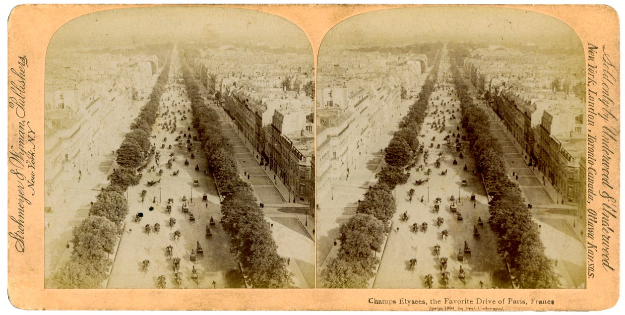 A Champs Elysees, Párizs, Franciaország, 1894. alkotó: Underwood and Underwood