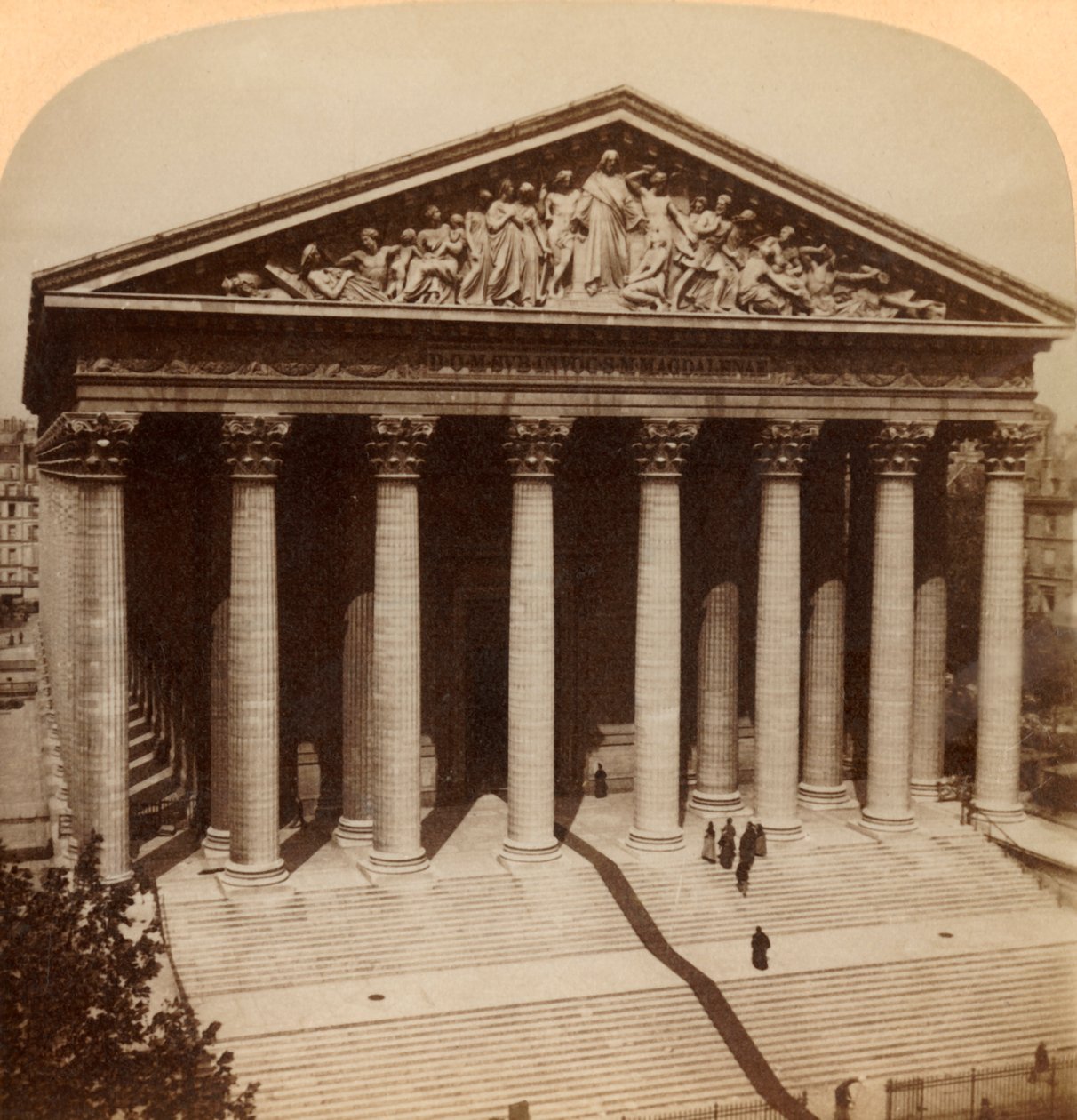 A Madeline-templom, Párizs, Franciaország, 1900. alkotó: Underwood and Underwood