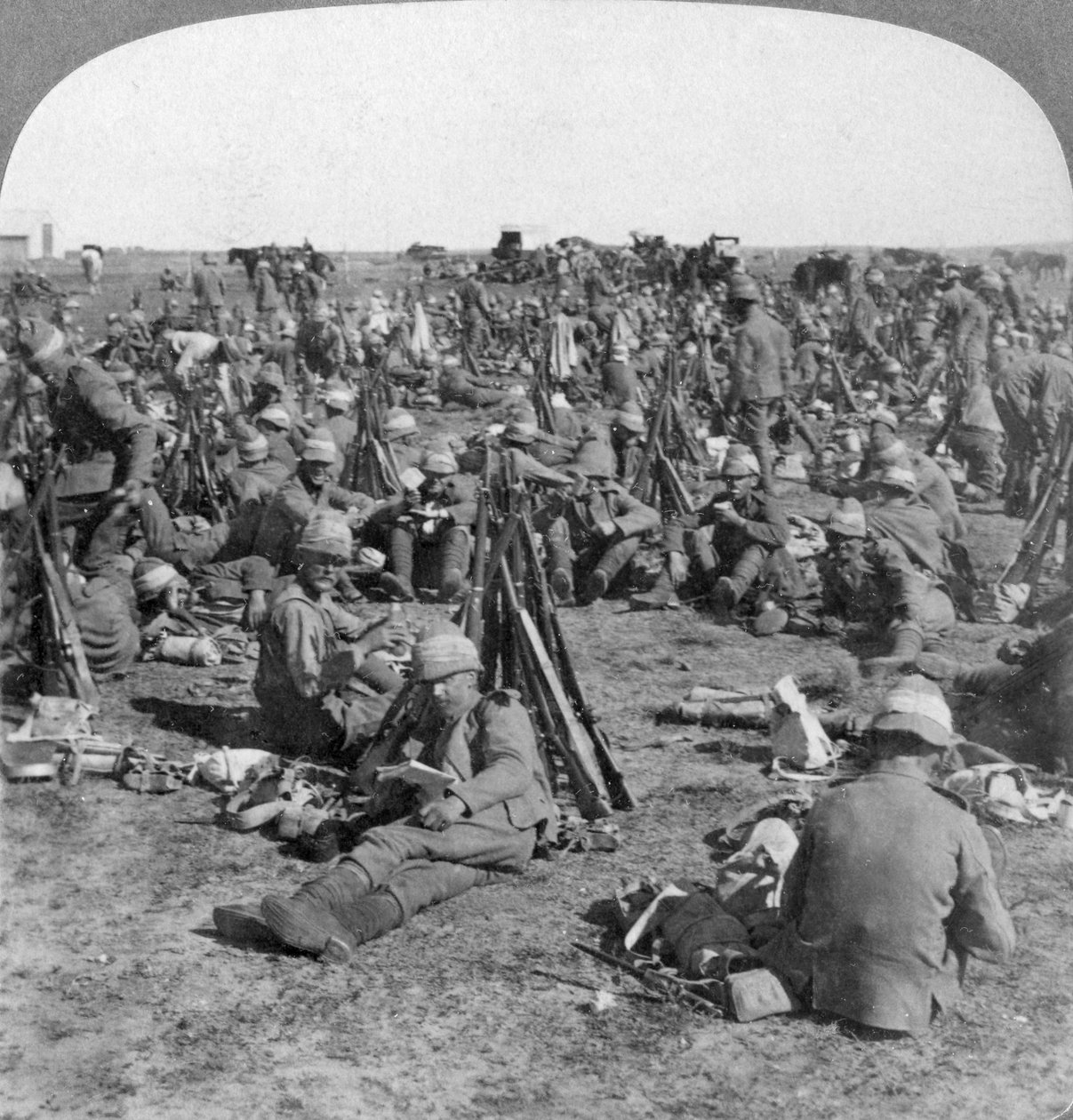 A Coldstream Company a nagy transzvaali hadjáratról, Dél-Afrika, búr háború, 1900 alkotó: Underwood and Underwood