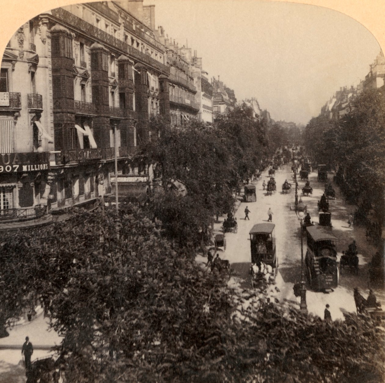 A Grand Boulevard, Párizs, Franciaország, 1894. alkotó: Underwood and Underwood