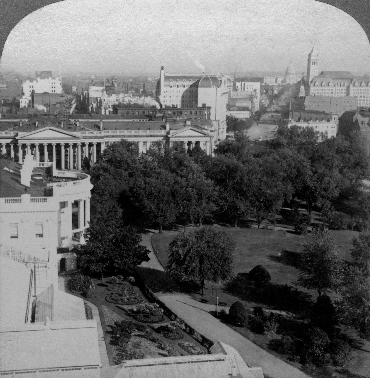 A Fehér Ház és a Treasury Building, Washington DC, USA. alkotó: Underwood and Underwood