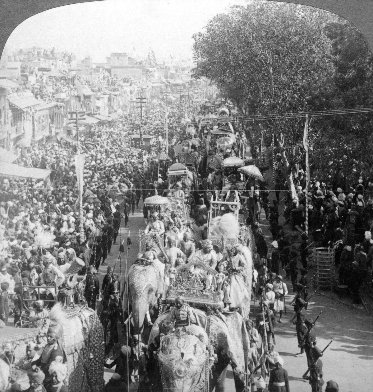 A nagy Durbar körmenet, Delhi, India, 1903. alkotó: Underwood and Underwood