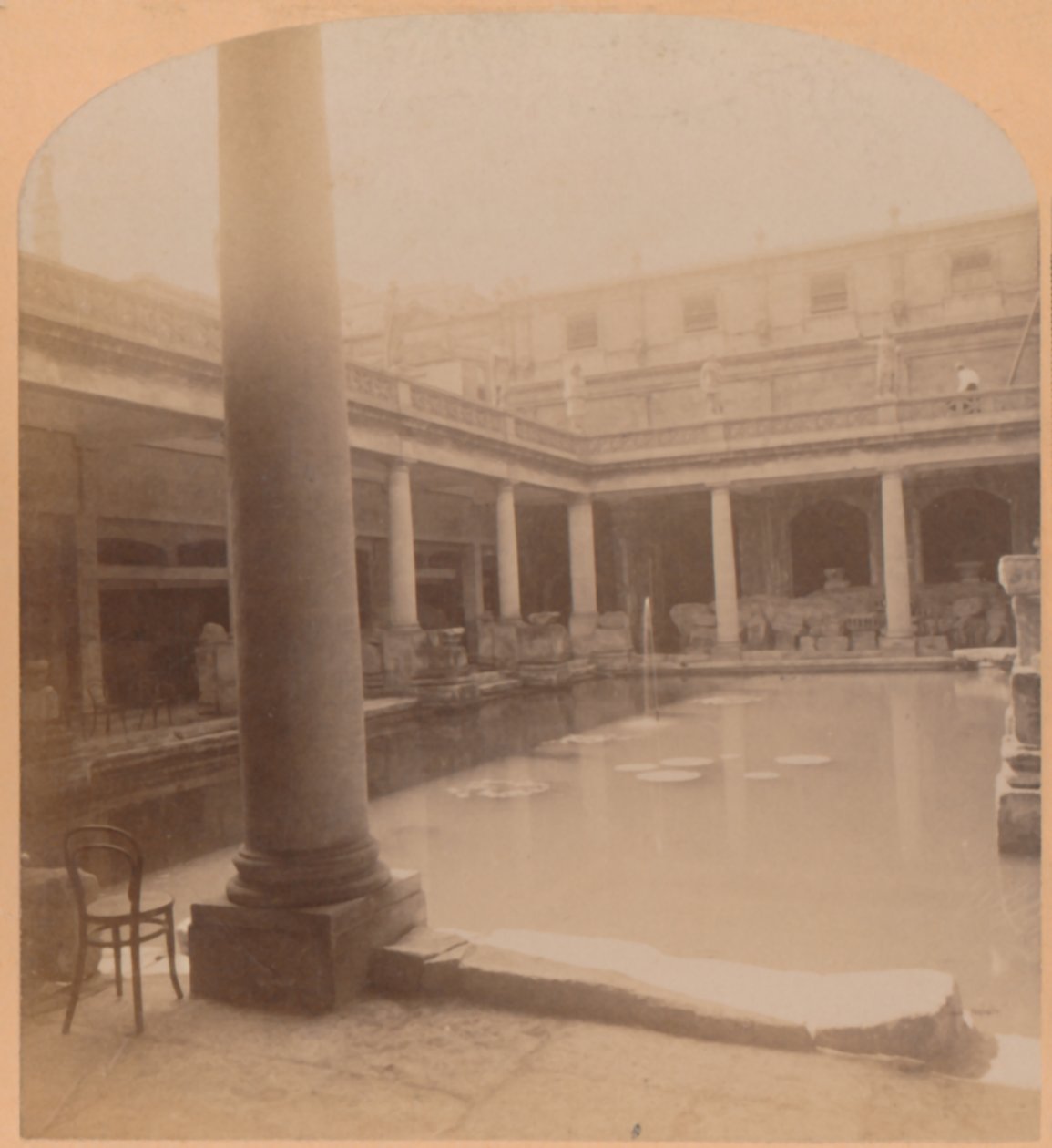 A régi római fürdő, Bath, Anglia, 1900. alkotó: Underwood and Underwood