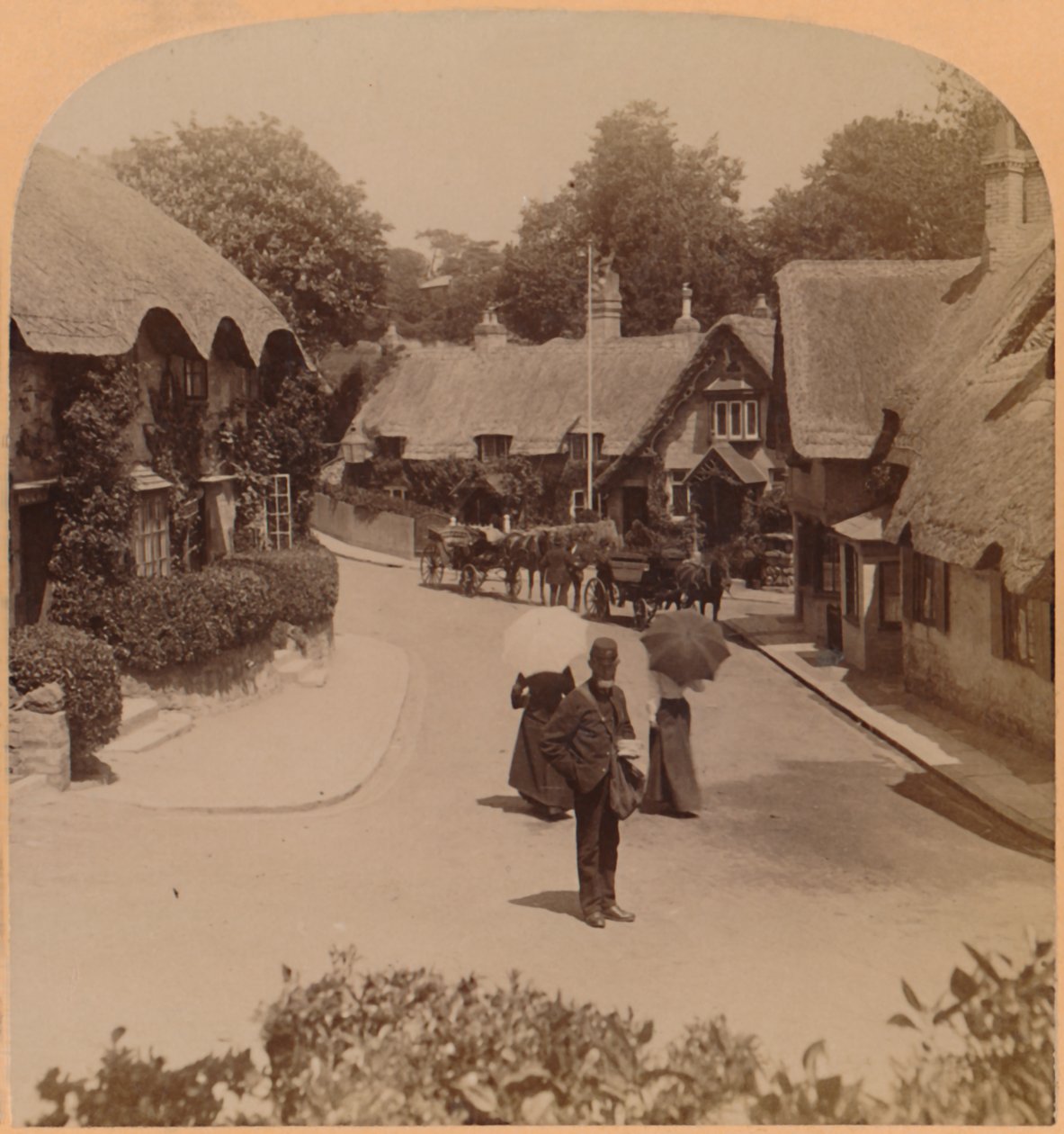 Shanklin furcsa otthonai, Wight-sziget, Anglia, 1900. alkotó: Underwood and Underwood