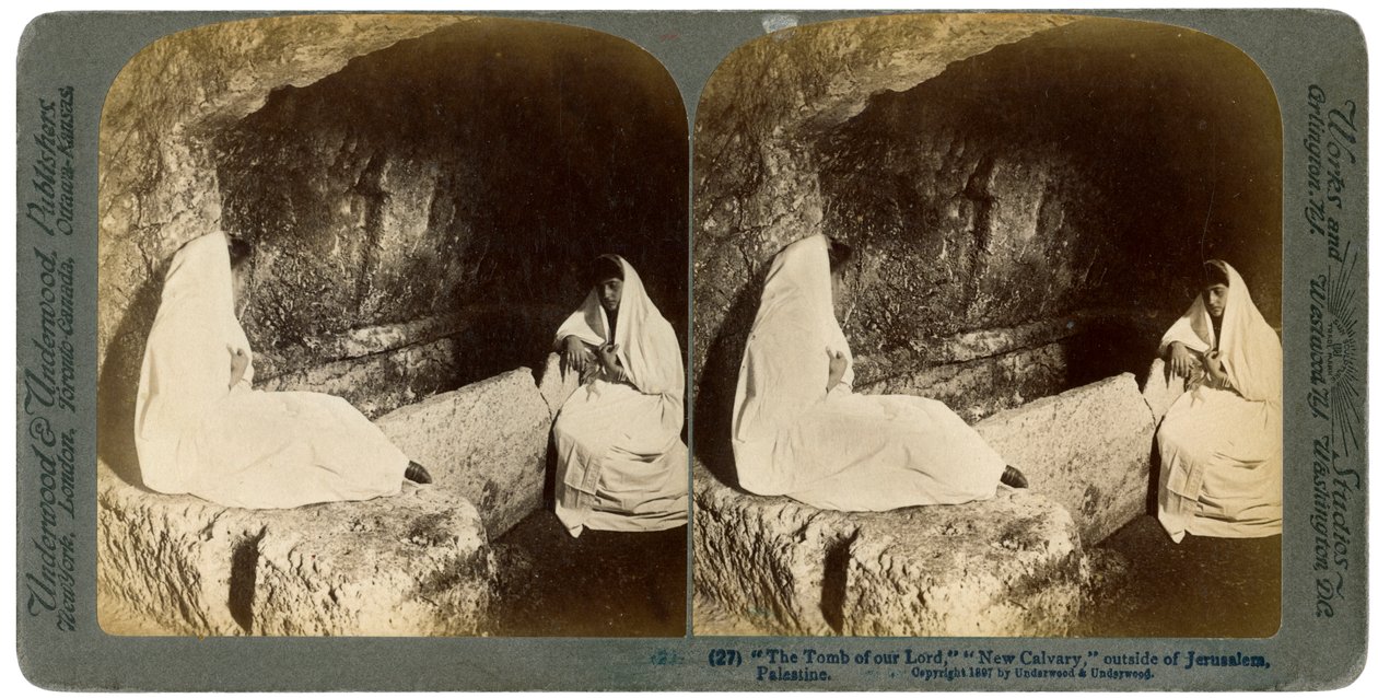Jézus sírja Jeruzsálemen kívül, Palesztina, 1897. alkotó: Underwood and Underwood