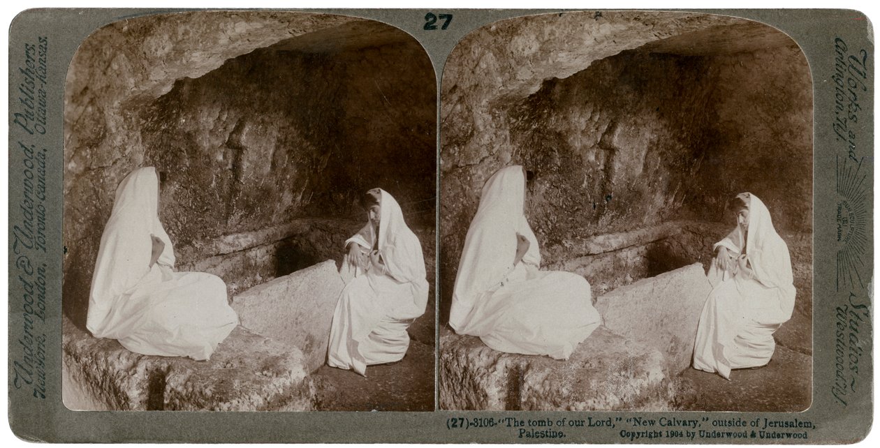 Jézus sírja Jeruzsálemen kívül, Palesztina, 1904. alkotó: Underwood and Underwood