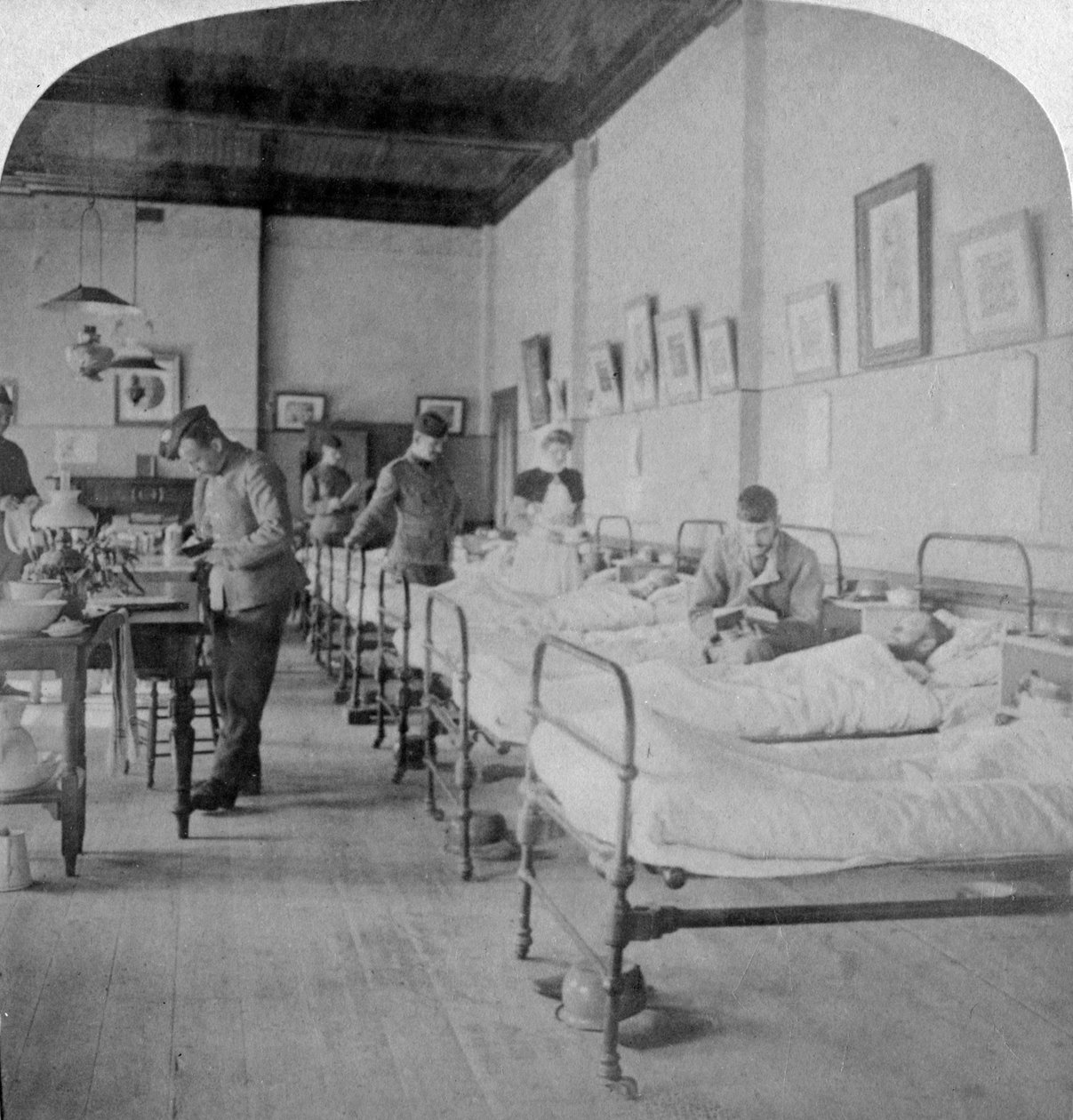 A 10-es általános kórház osztálya, korábban Grays College, Bloemfontein, Dél-Afrika, 1901 alkotó: Underwood and Underwood