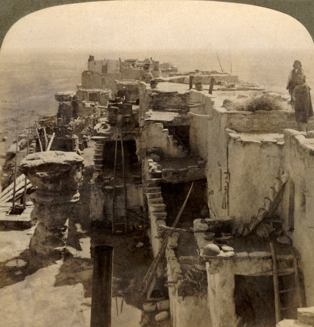 Wolpi...a titokzatos Moki faj, a Cliff Dwellers egyik vezető puebloja, Arizona, Egyesült Államok, 1901. alkotó: Underwood and Underwood