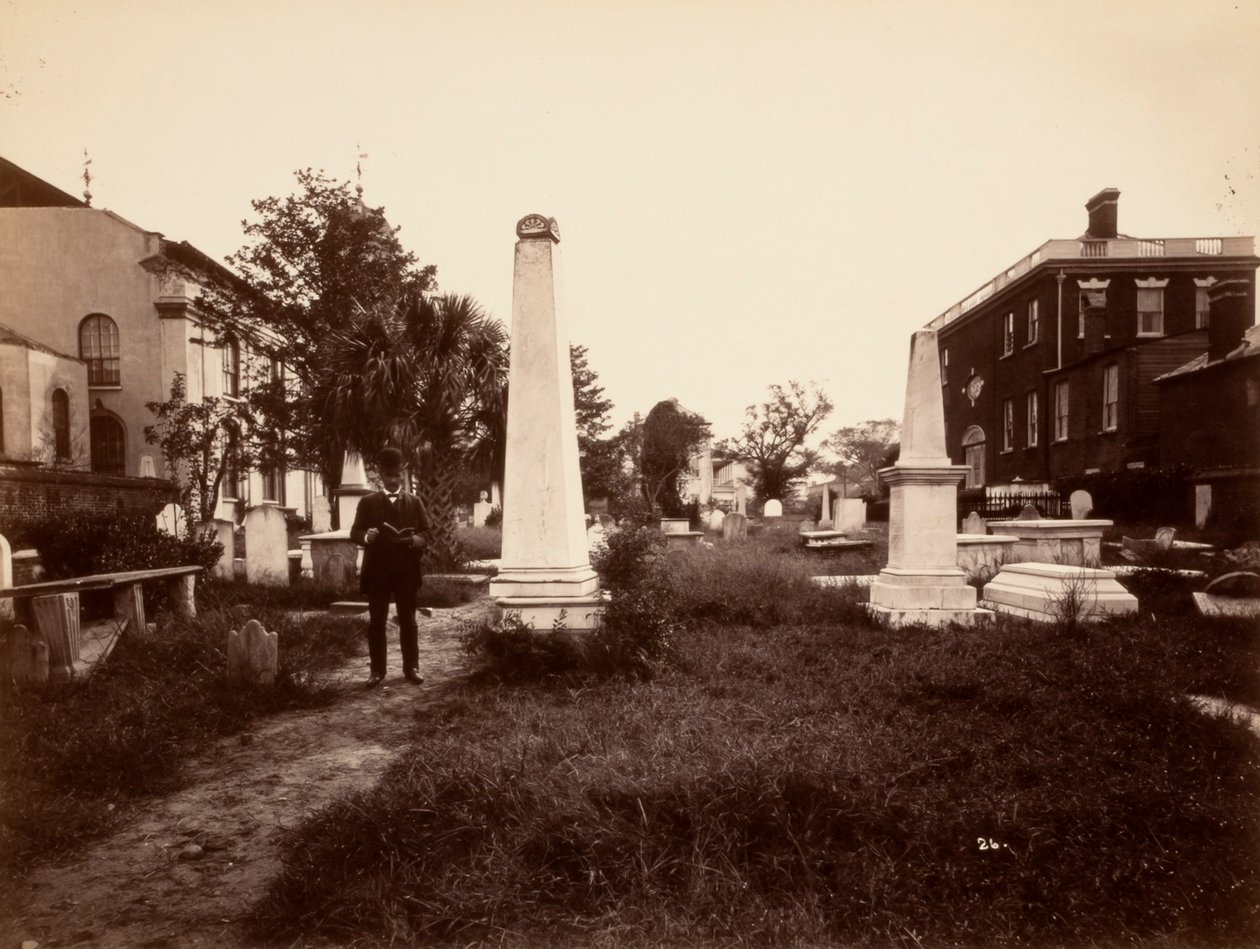 (Elmozdított emlékművek, Első presbiteriánus templom, Charleston, Dél-Karolina, a földrengés után) alkotó: Unidentified