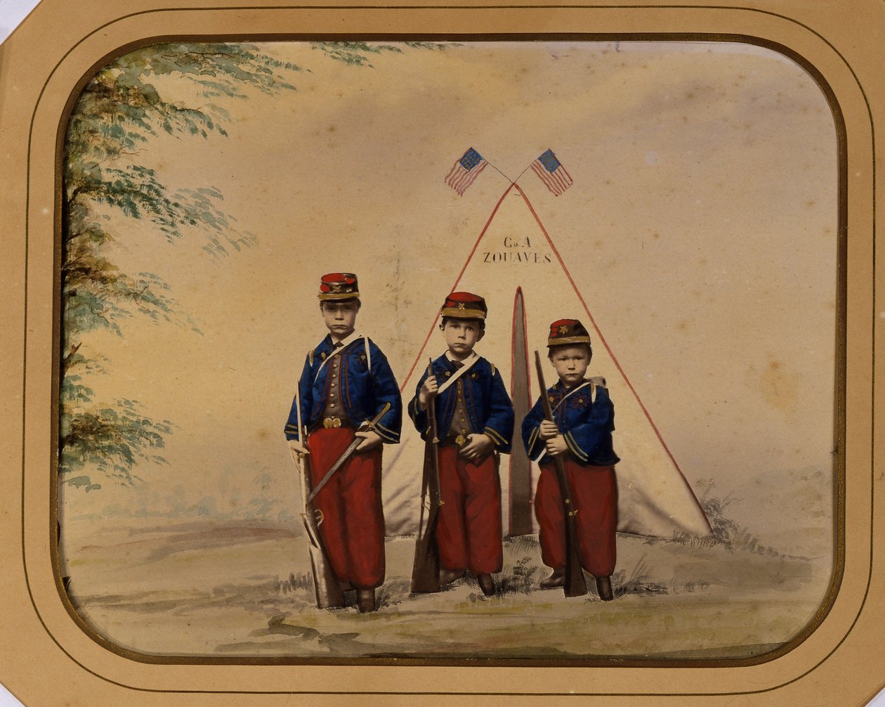 Három fiú Zouave jelmezben alkotó: Unidentified