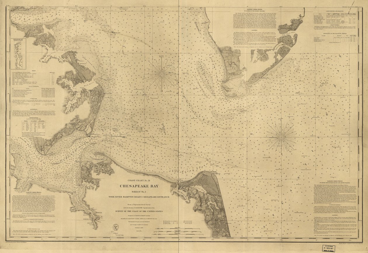 Chesapeake Bay, Sheet no. 1, York River, Hampton Roads, Chesapeake entrance... LOC 99447134 alkotó: United States Coast Survey