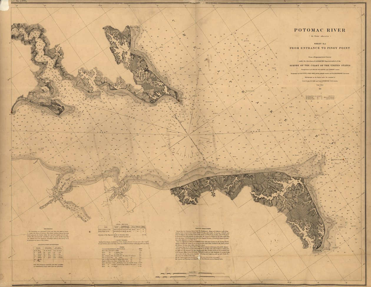 Potomac folyó (négy lapban) alkotó: United States Coast Survey