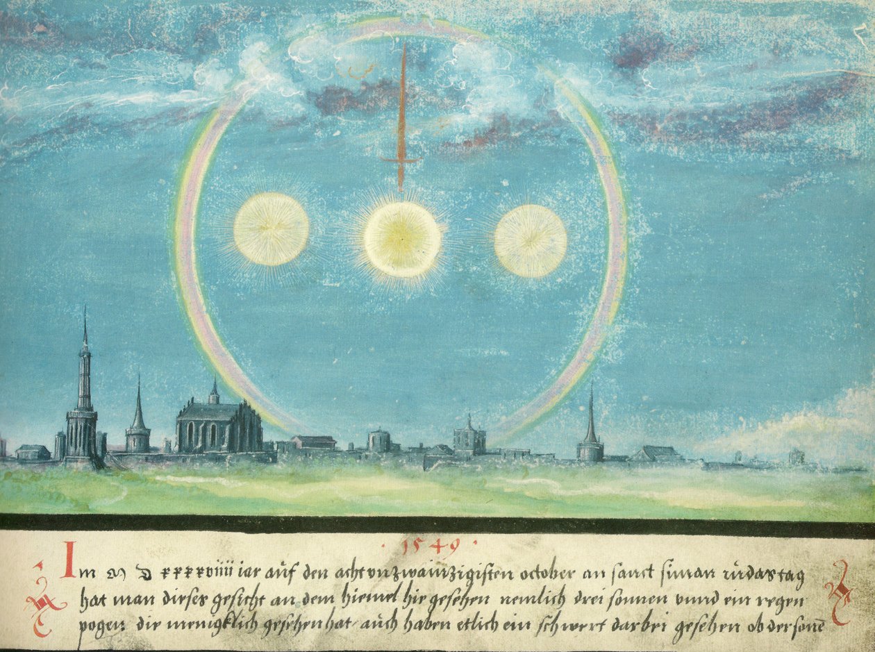 Augsburgi Csodajelek könyve - 164. fólió: A Nap és a kard 1549. október 28. alkotó: Unknown