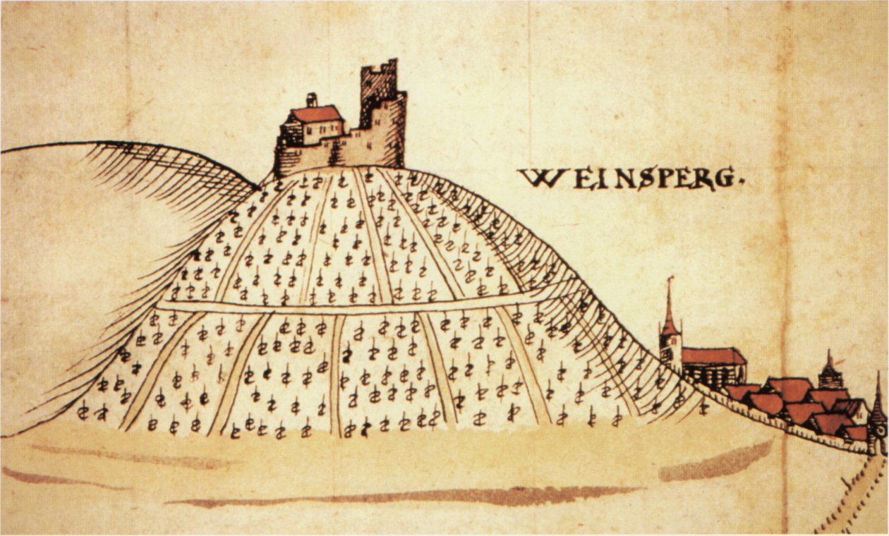 Weinsberg 1597 -ben. Heilbronn területének térképe alkotó: Unknown